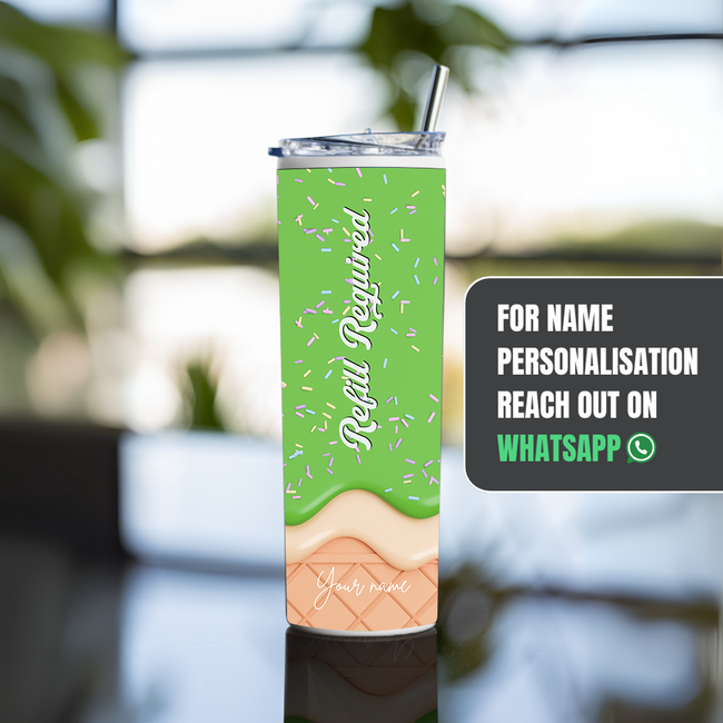 "PISTA ICECREAM" Tumbler with Metal Straw