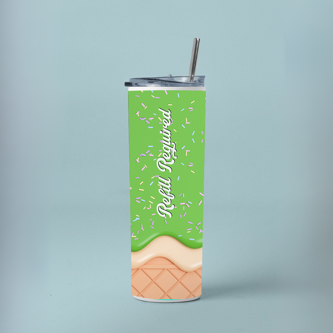 "PISTA ICECREAM" Tumbler with Metal Straw