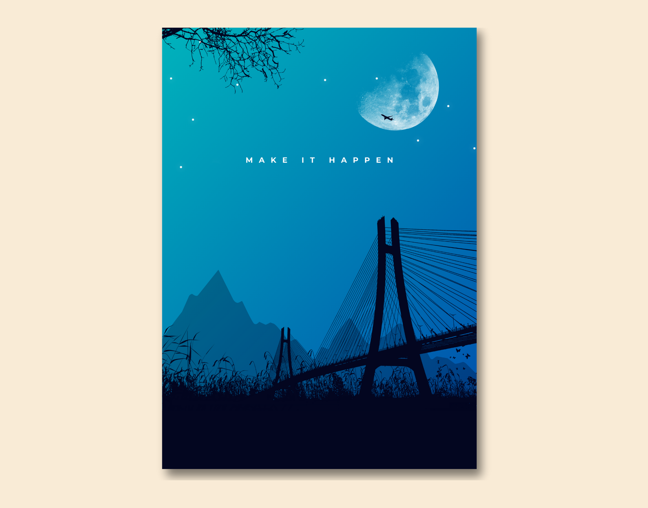 "MAKE IT HAPPEN"- Shiny & Sturdy Metallic Poster Art That Pops & Sticks