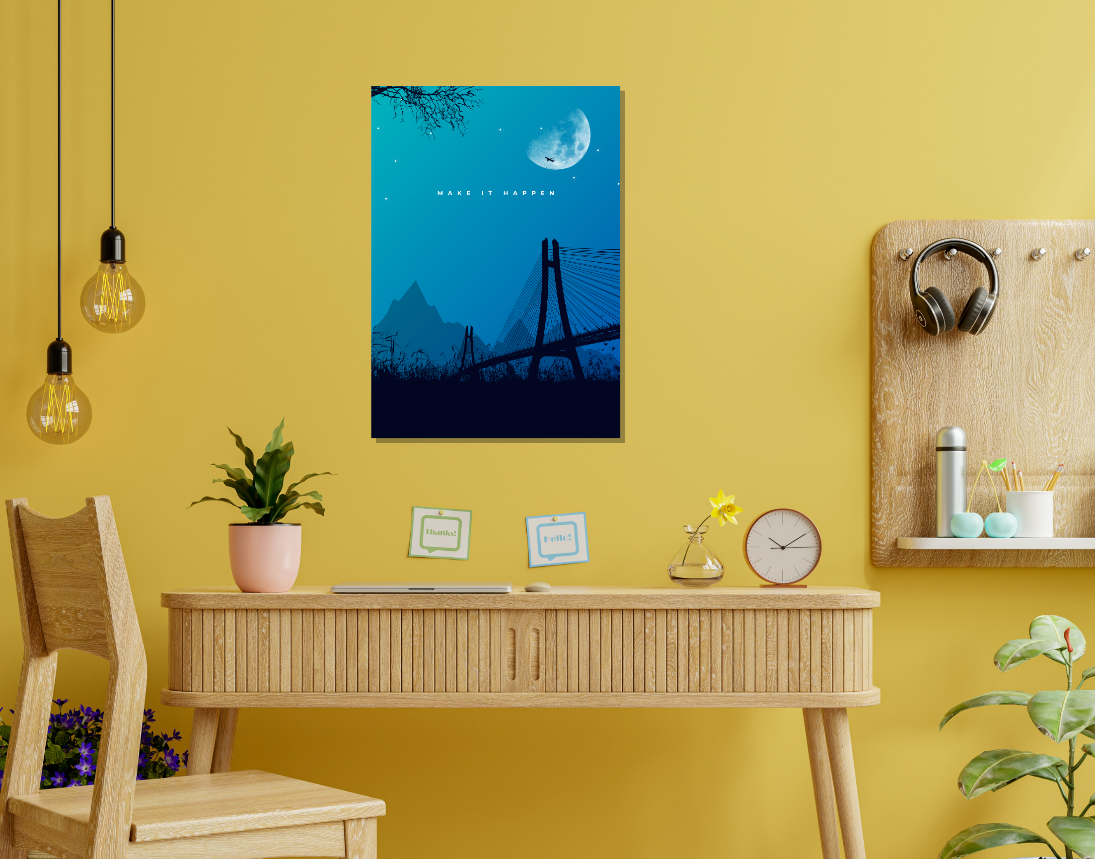"MAKE IT HAPPEN"- Shiny & Sturdy Metallic Poster Art That Pops & Sticks