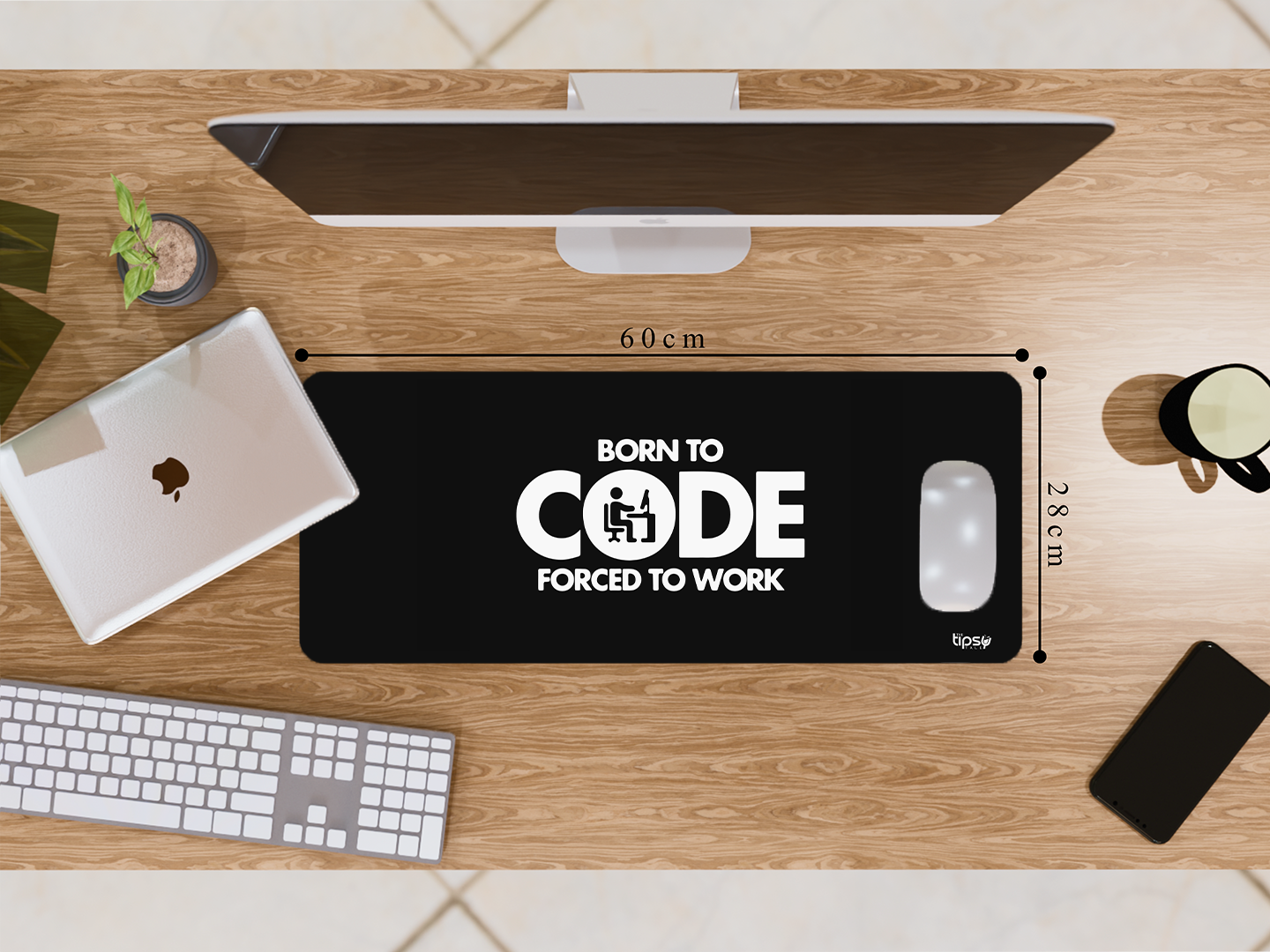 "BORN TO CODE-FORCED TO WORK" Gaming Mousepad- Elevate Your Gaming Experience