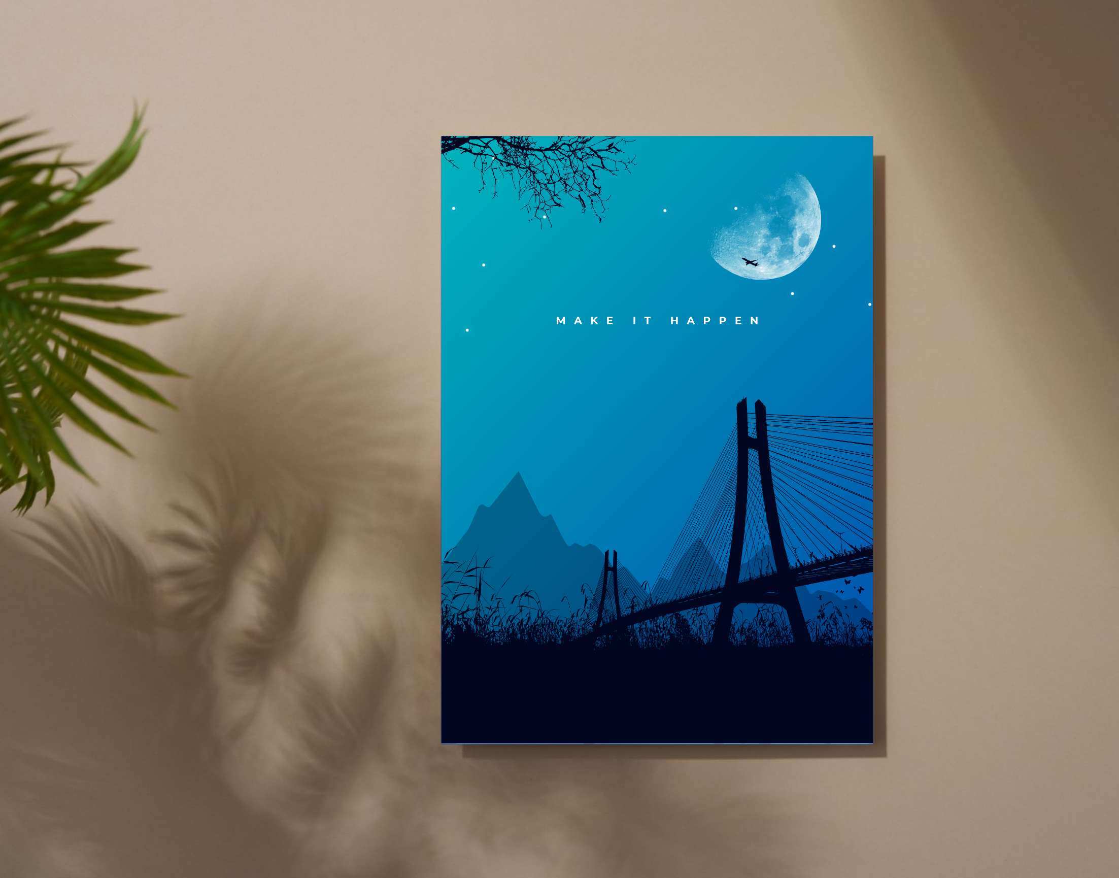 "MAKE IT HAPPEN"- Shiny & Sturdy Metallic Poster Art That Pops & Sticks
