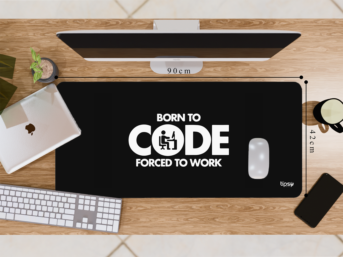 "BORN TO CODE-FORCED TO WORK" Gaming Mousepad- Elevate Your Gaming Experience