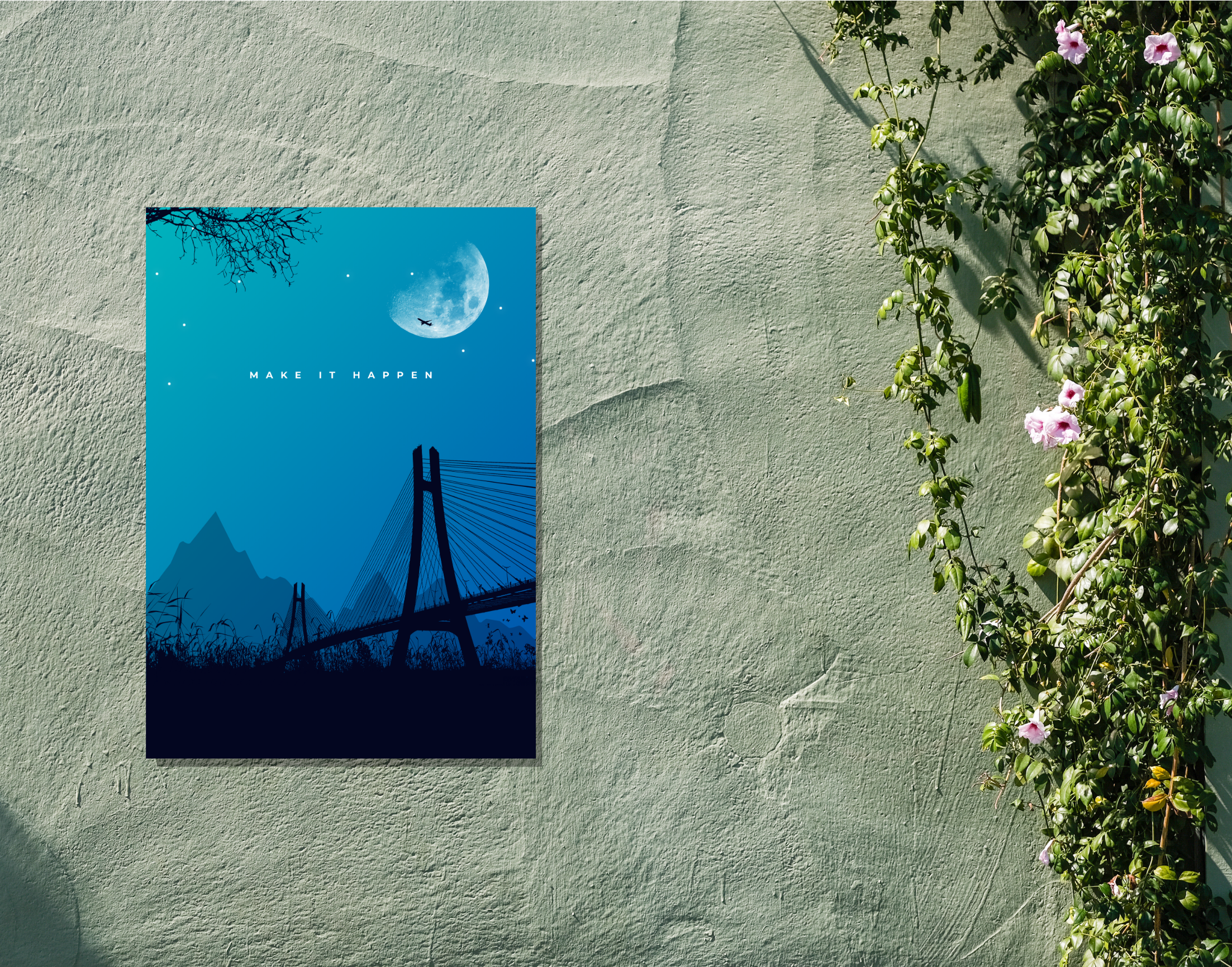 "MAKE IT HAPPEN"- Shiny & Sturdy Metallic Poster Art That Pops & Sticks