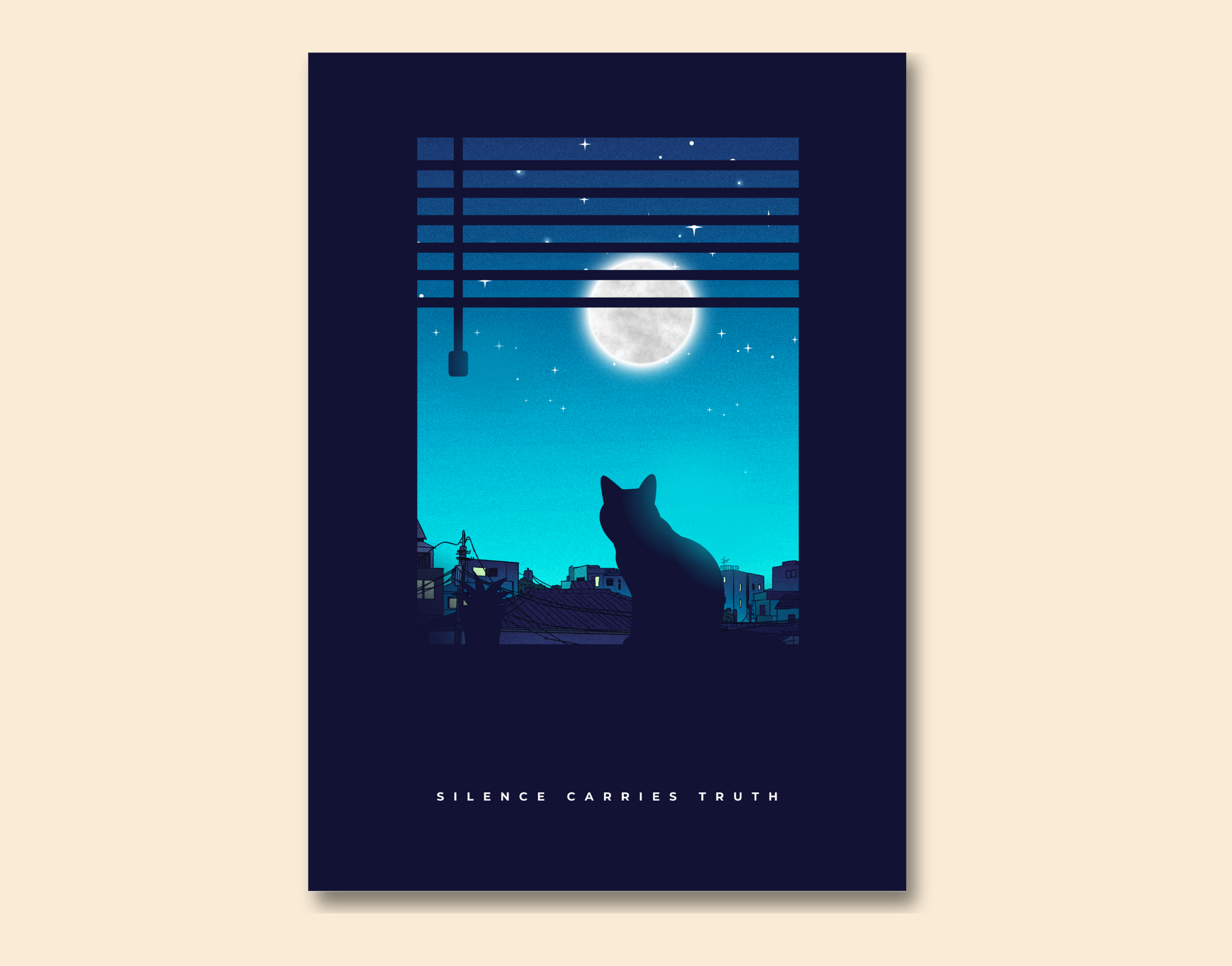 "SILENCE CARRIES TRUTH"- Shiny & Sturdy Metallic Poster Art That Pops & Sticks