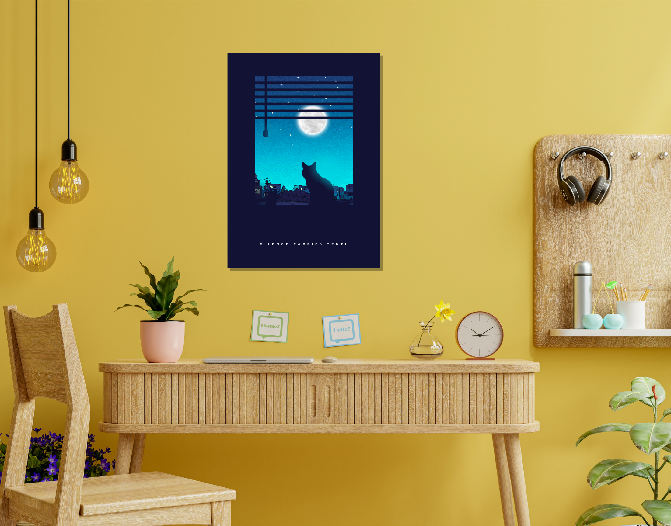 "SILENCE CARRIES TRUTH"- Shiny & Sturdy Metallic Poster Art That Pops & Sticks