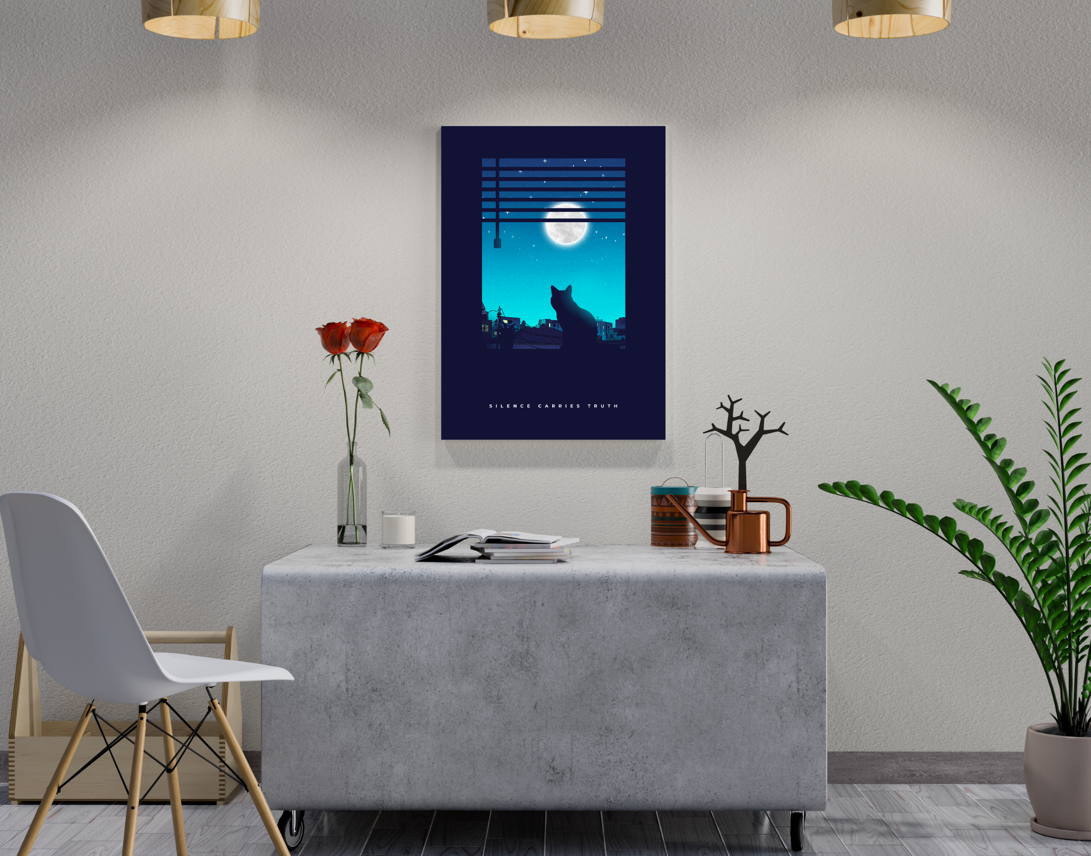 "SILENCE CARRIES TRUTH"- Shiny & Sturdy Metallic Poster Art That Pops & Sticks