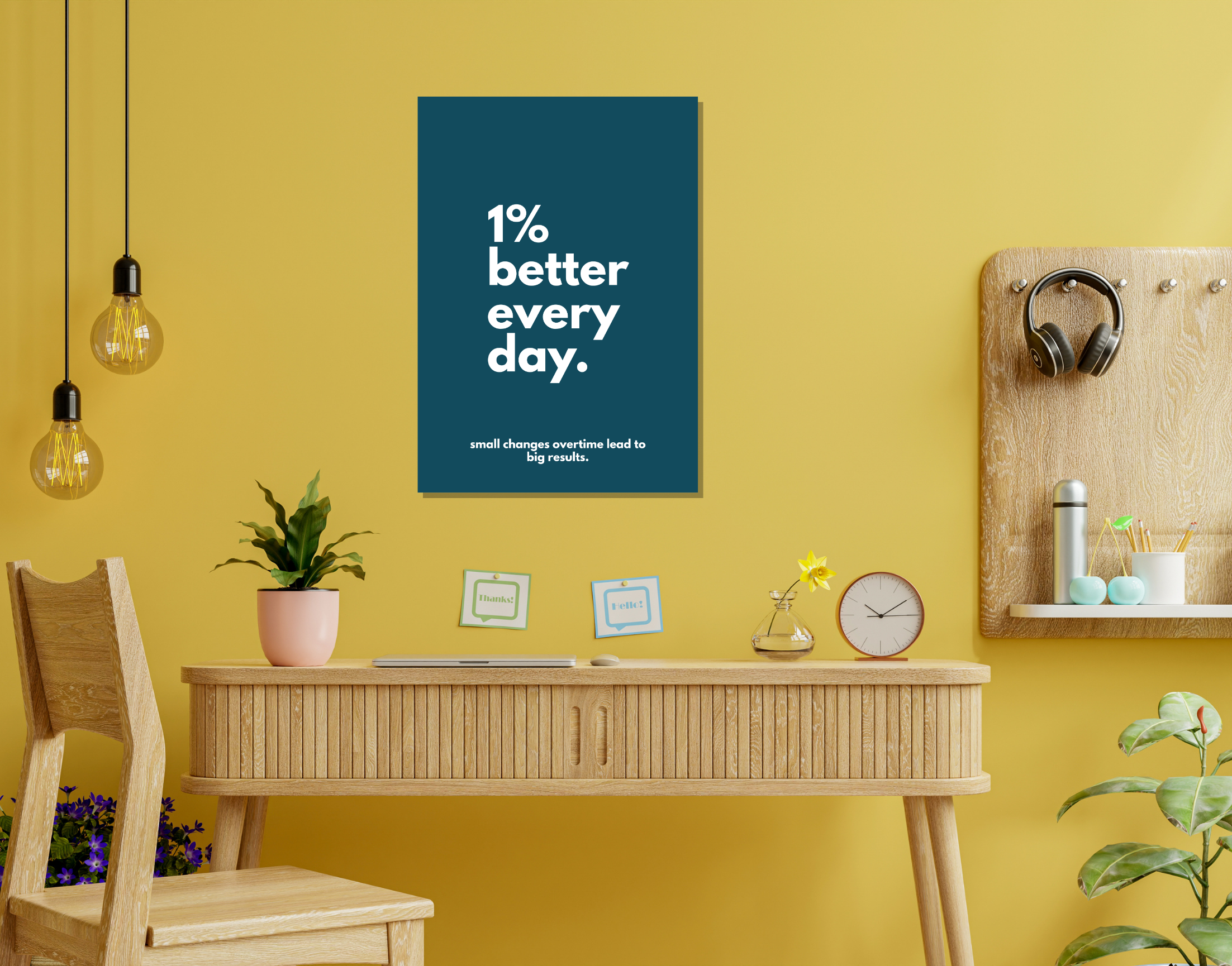 "1% BETTER EVERY DAY"- Shiny & Sturdy Metallic Poster Art That Pops & Sticks