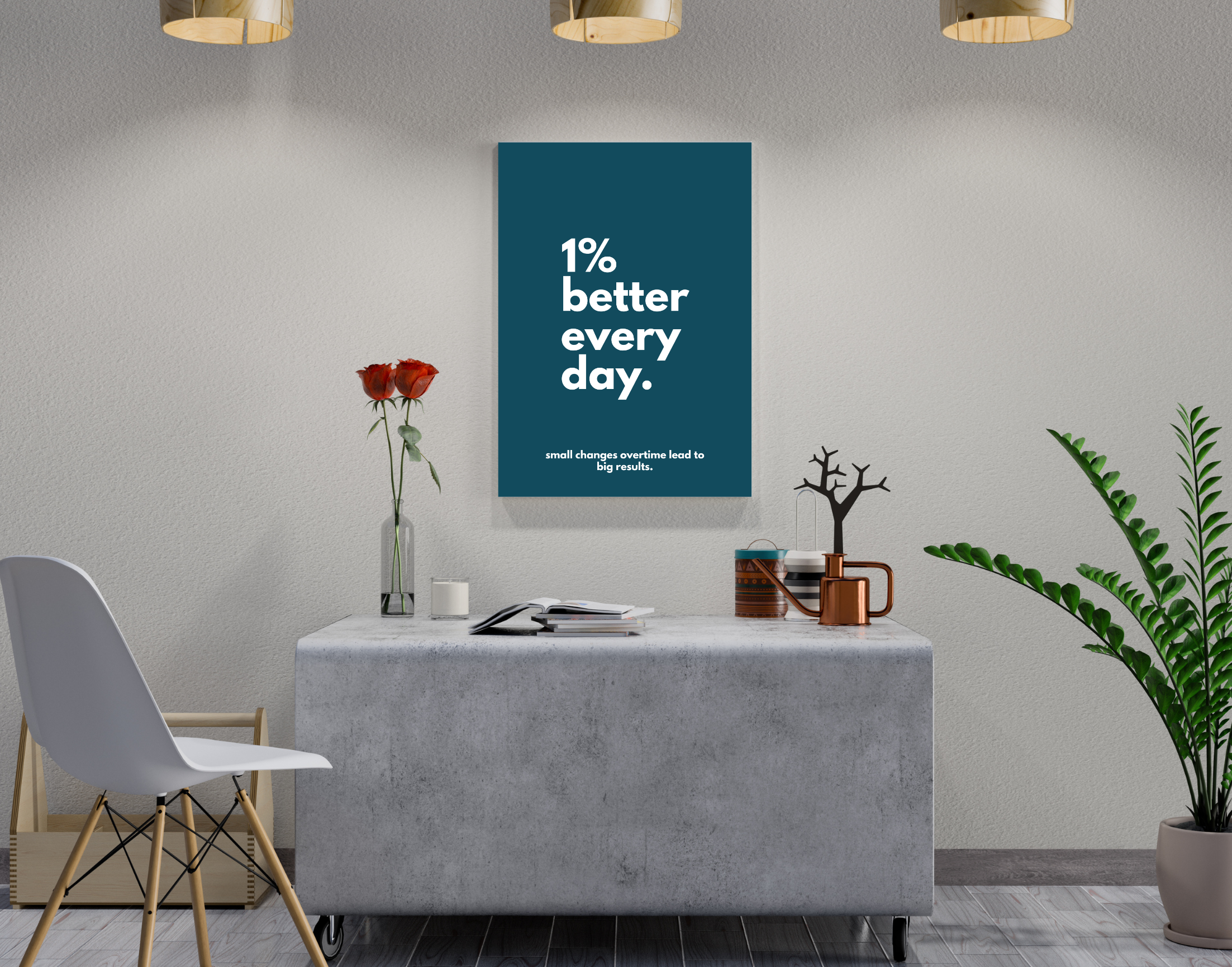 "1% BETTER EVERY DAY"- Shiny & Sturdy Metallic Poster Art That Pops & Sticks