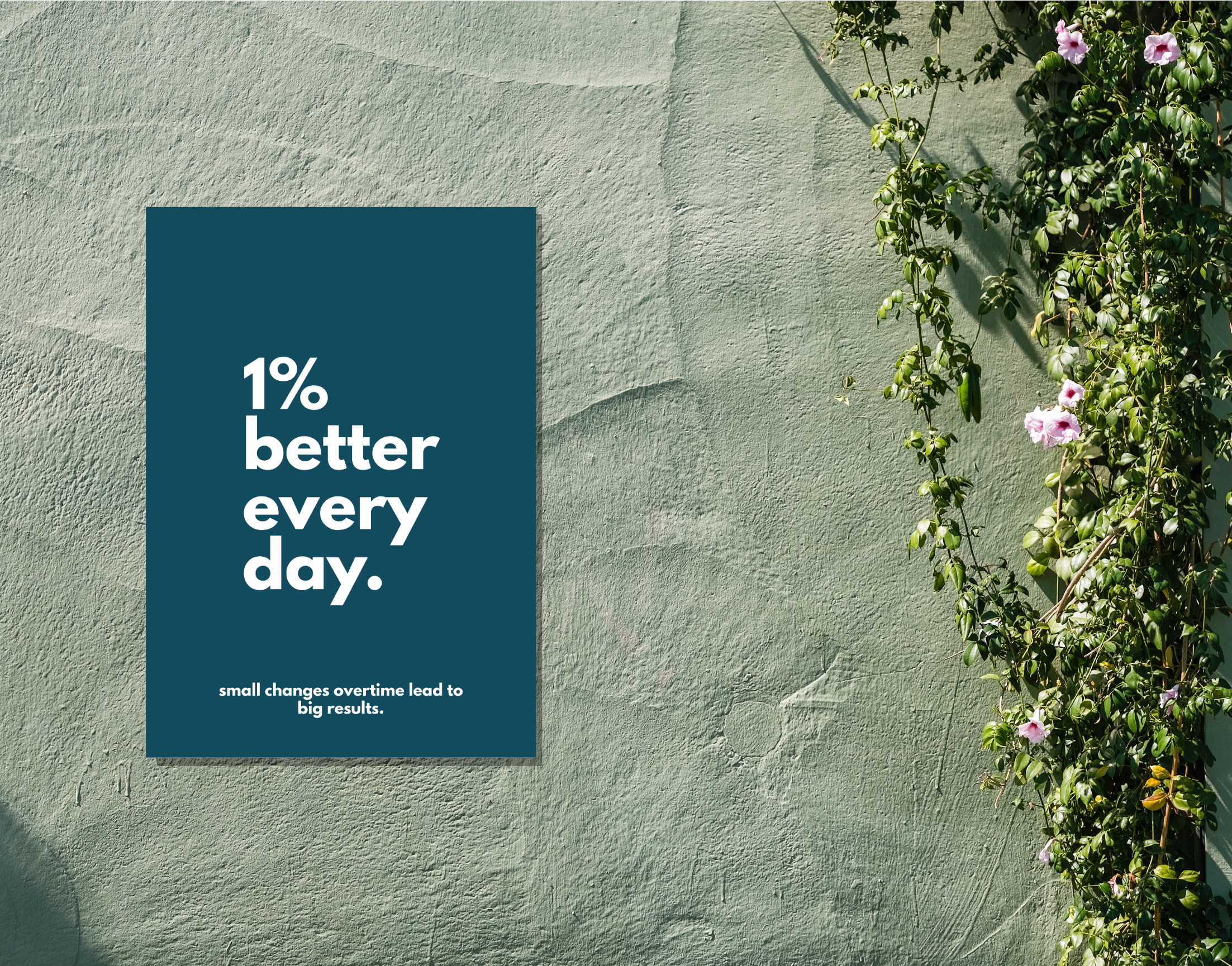 "1% BETTER EVERY DAY"- Shiny & Sturdy Metallic Poster Art That Pops & Sticks