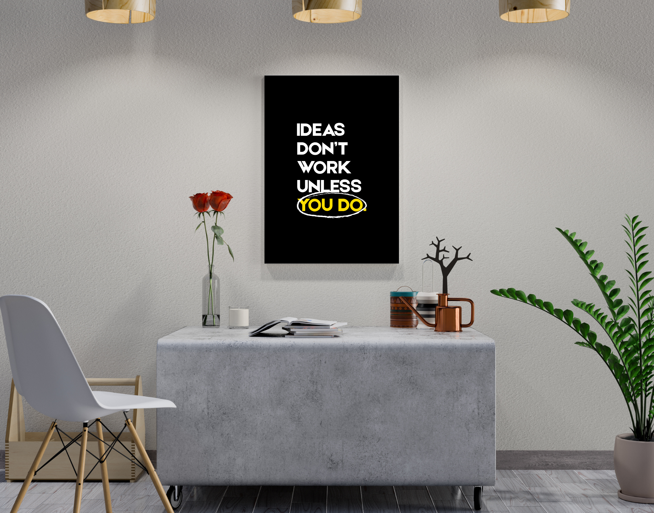 "EVERYDAY MOTIVATION #WORK"- Shiny & Sturdy Metallic Poster Art That Pops & Sticks