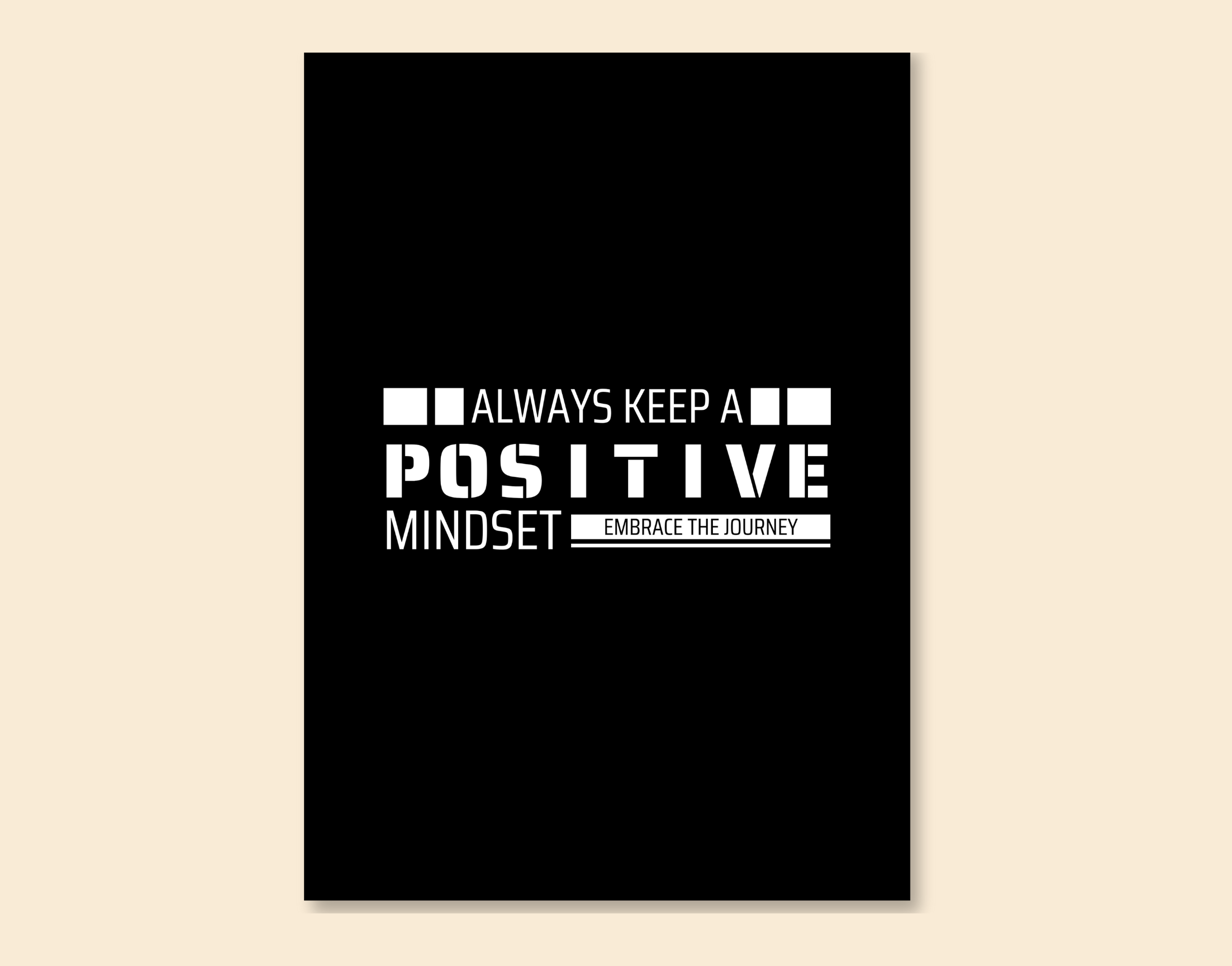 "POSITIVE MINDSET"- Shiny & Sturdy Metallic Poster Art That Pops & Sticks (Literally!)