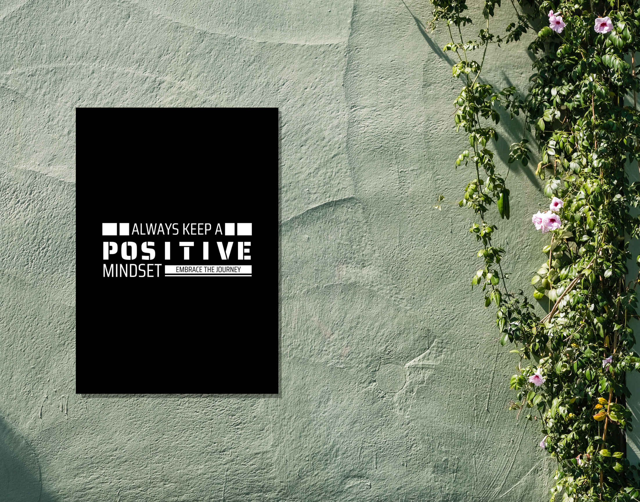 "POSITIVE MINDSET"- Shiny & Sturdy Metallic Poster Art That Pops & Sticks (Literally!)