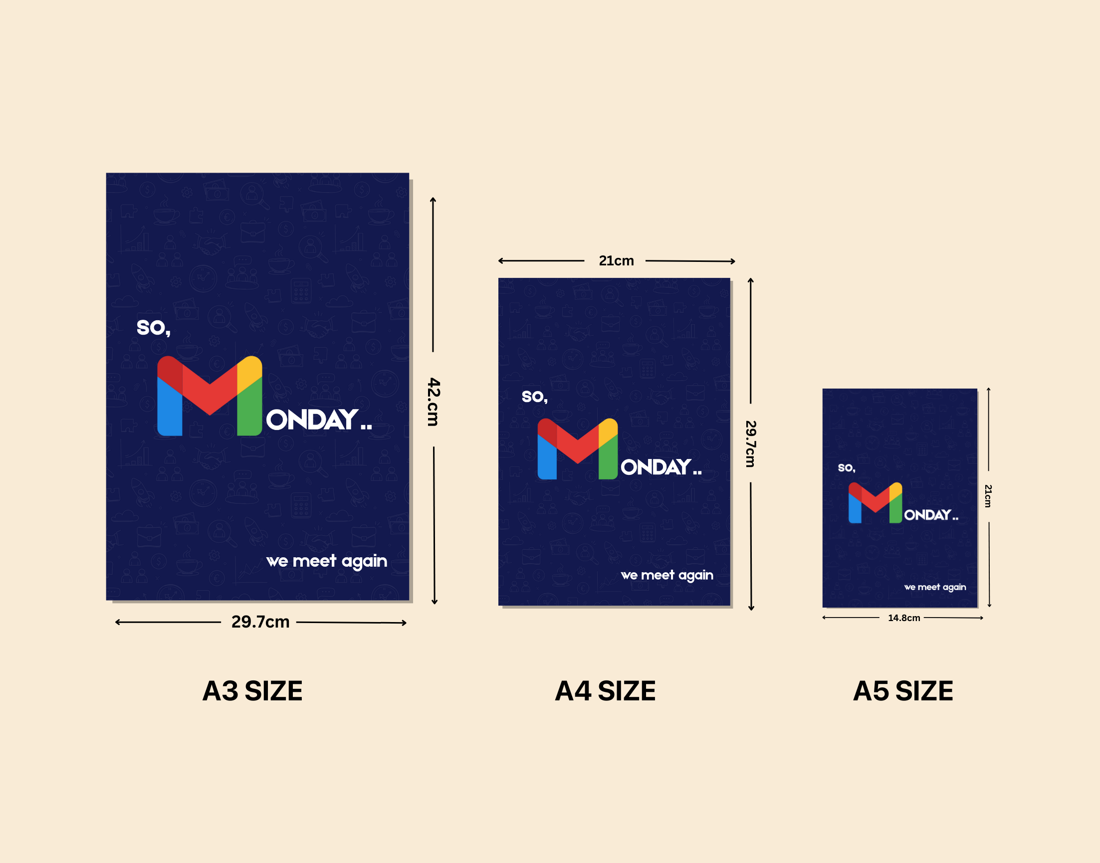 "MONDAY=MAIL"- Shiny & Sturdy Metallic Poster Art That Pops & Sticks