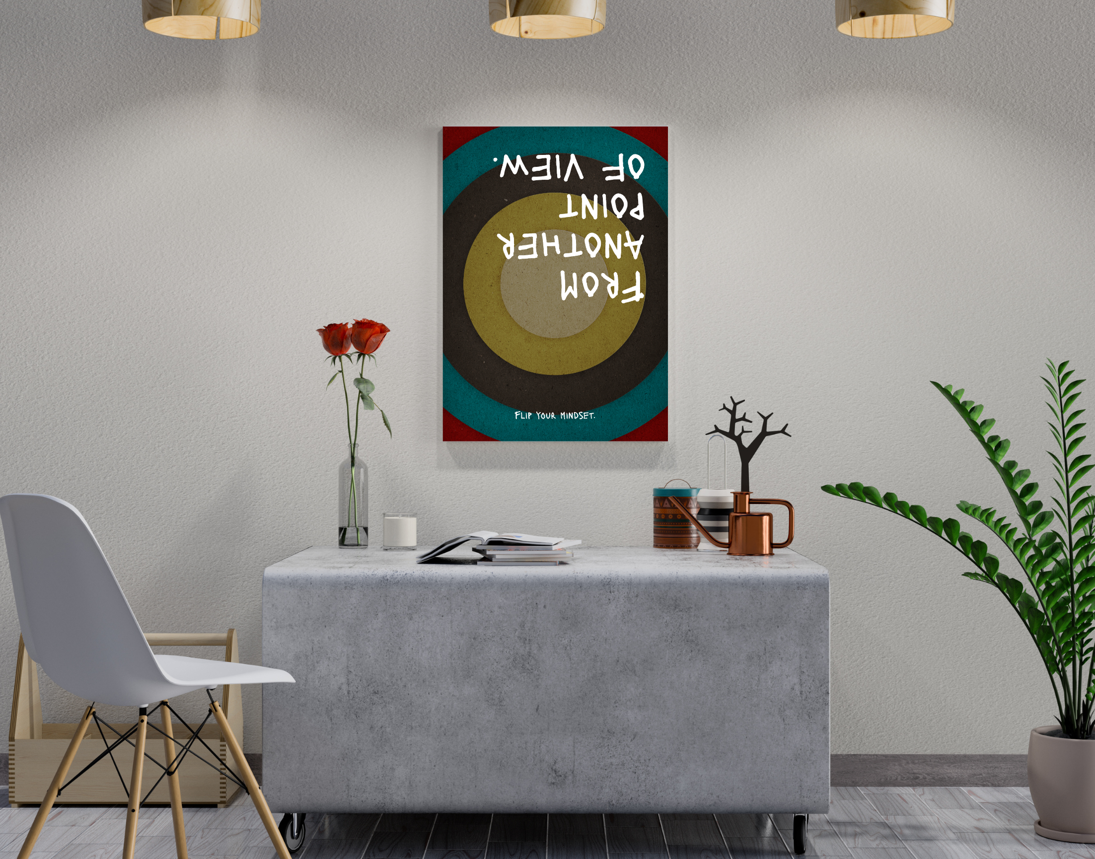 "UPSIDE DOWN VIEW"- Shiny & Sturdy Metallic Poster Art That Pops & Sticks