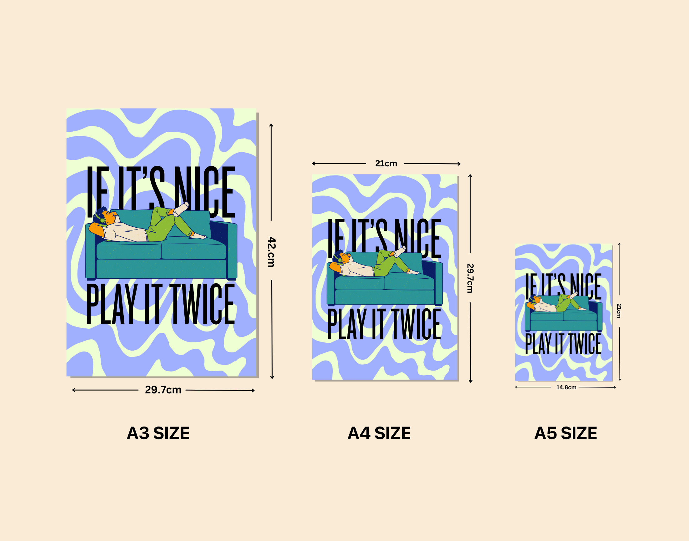 "IF IT'S NICE PLAY IT TWICE"- Shiny & Sturdy Metallic Poster Art That Pops & Sticks