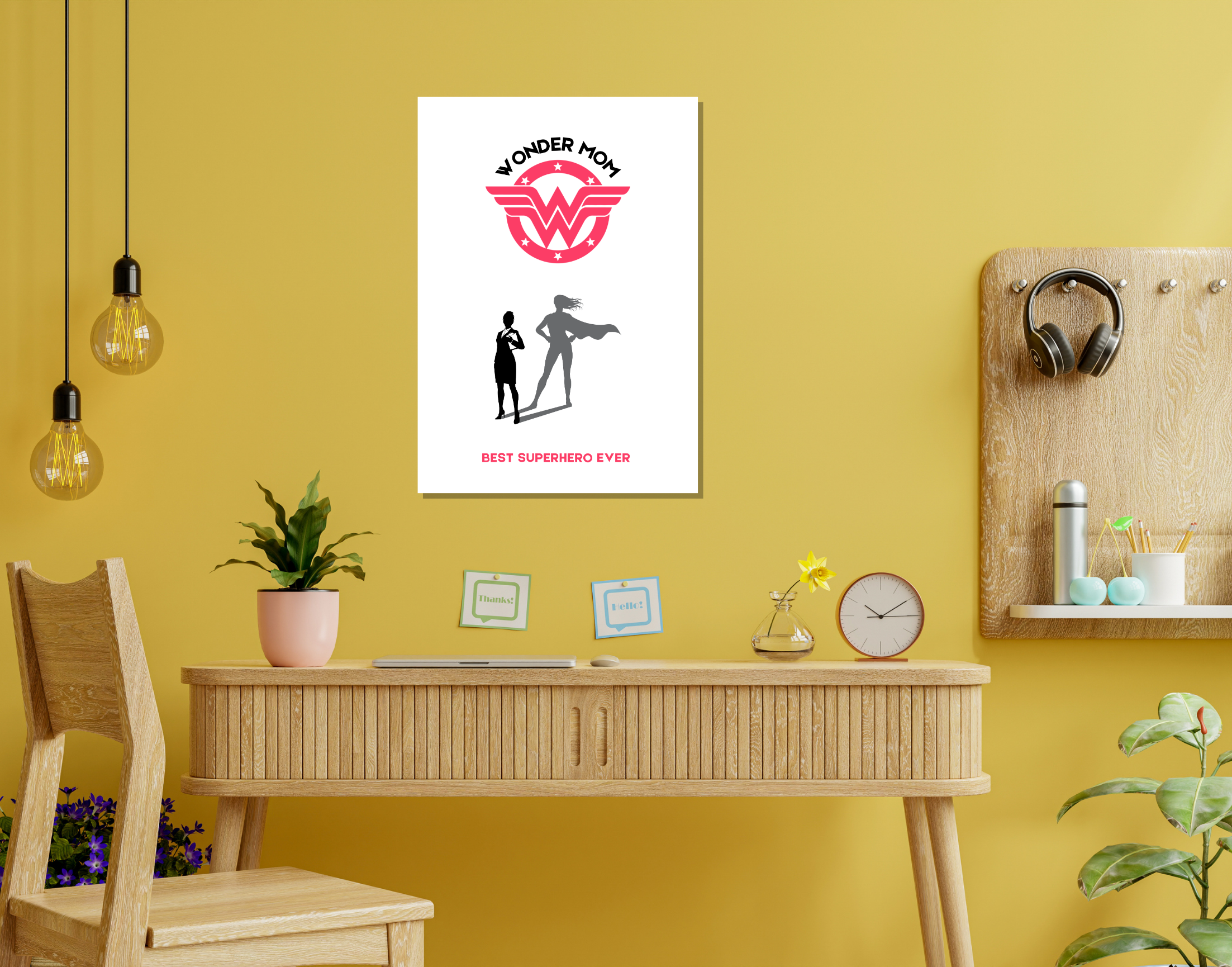 "WONDER MOM"- Shiny & Sturdy Metallic Poster Art That Pops & Sticks