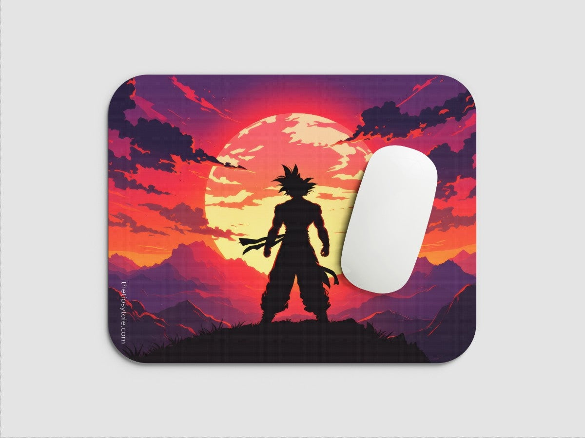 "goku-silhouette" Mousepad Enhance Your Workspace with Style