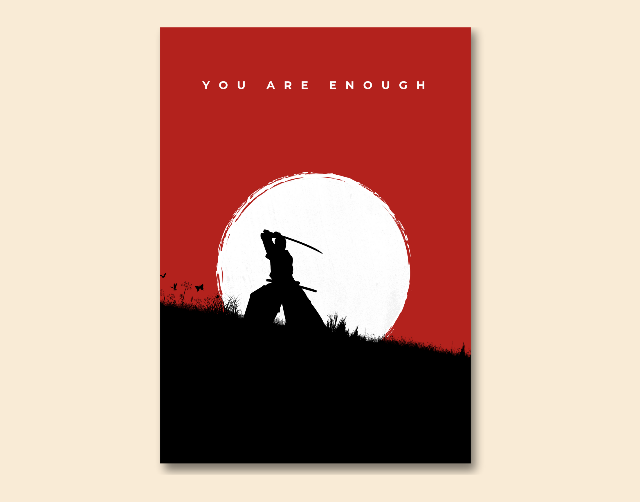"YOU ARE ENOUGH : MOTIVATIONAL"- Shiny & Sturdy Metallic Poster Art That Pops & Sticks
