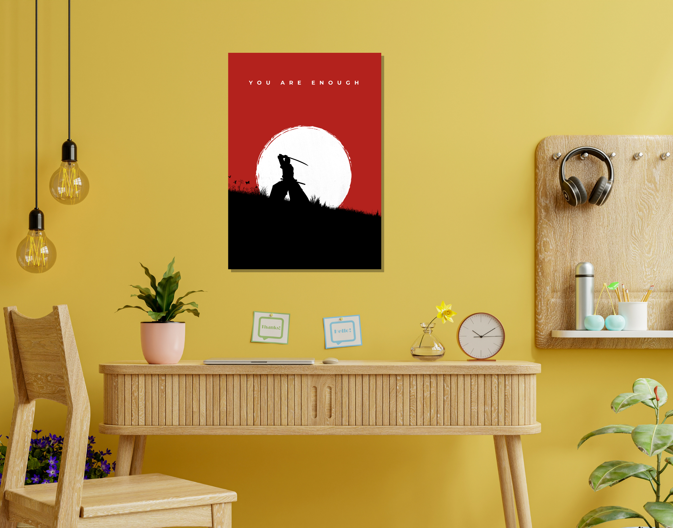 "YOU ARE ENOUGH : MOTIVATIONAL"- Shiny & Sturdy Metallic Poster Art That Pops & Sticks