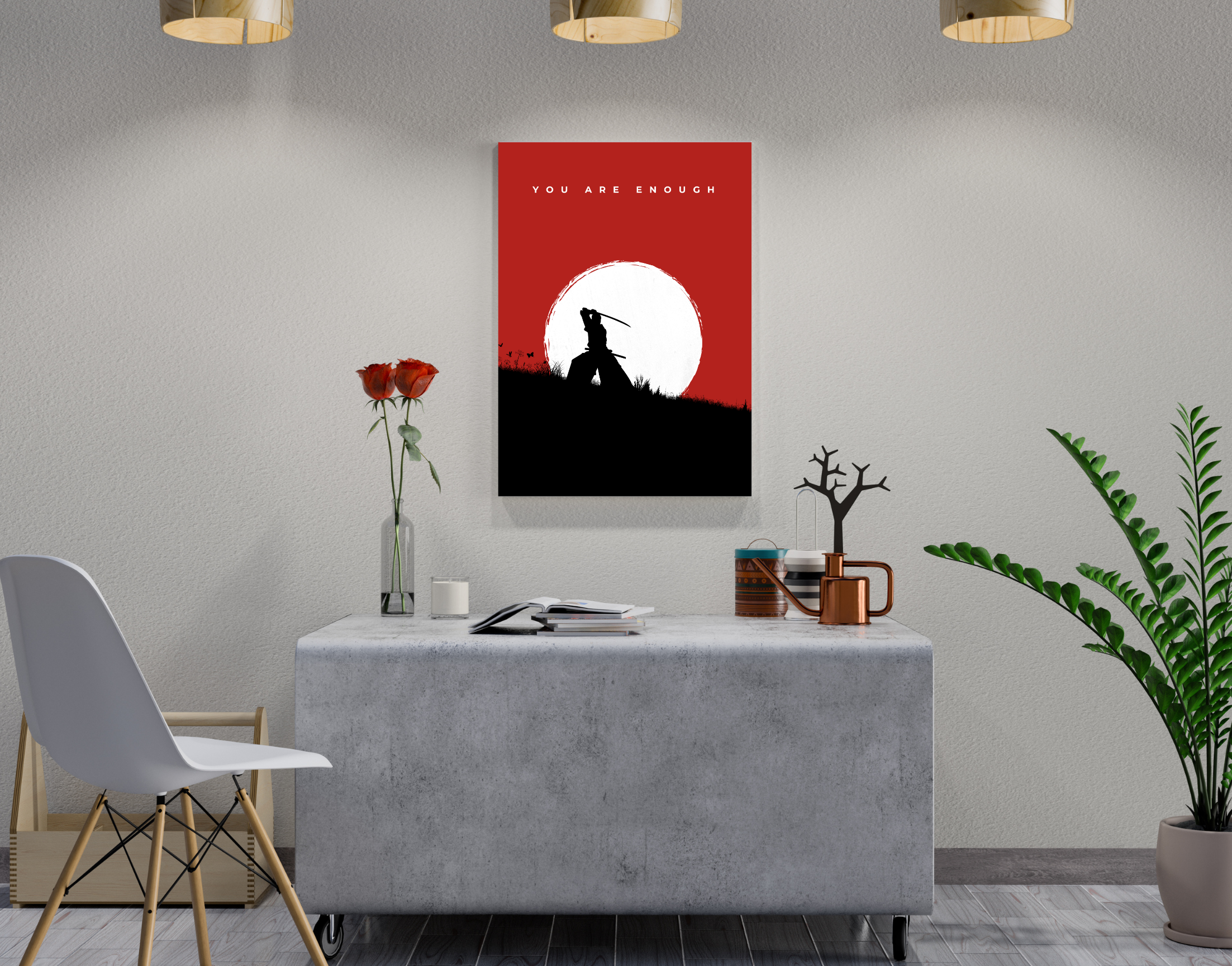 "YOU ARE ENOUGH : MOTIVATIONAL"- Shiny & Sturdy Metallic Poster Art That Pops & Sticks