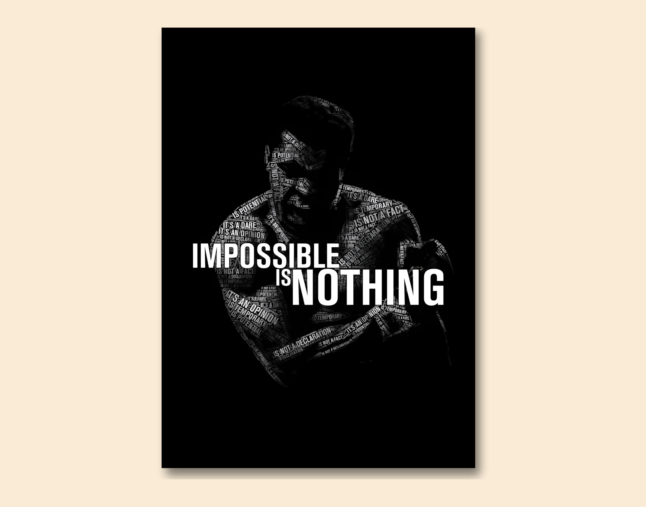 "IMPOSSIBLE IS NOTHING"- Shiny & Sturdy Metallic Poster Art That Pops & Sticks