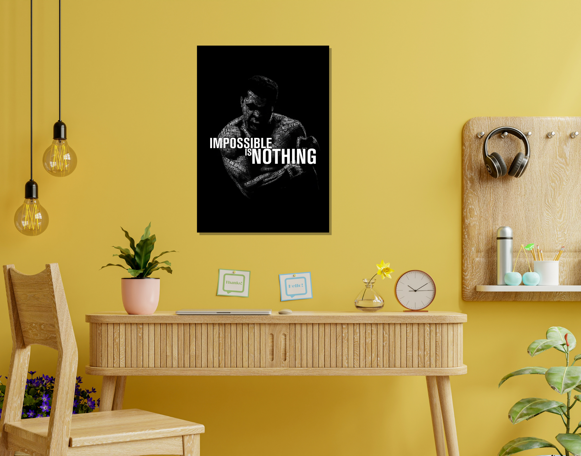 "IMPOSSIBLE IS NOTHING"- Shiny & Sturdy Metallic Poster Art That Pops & Sticks