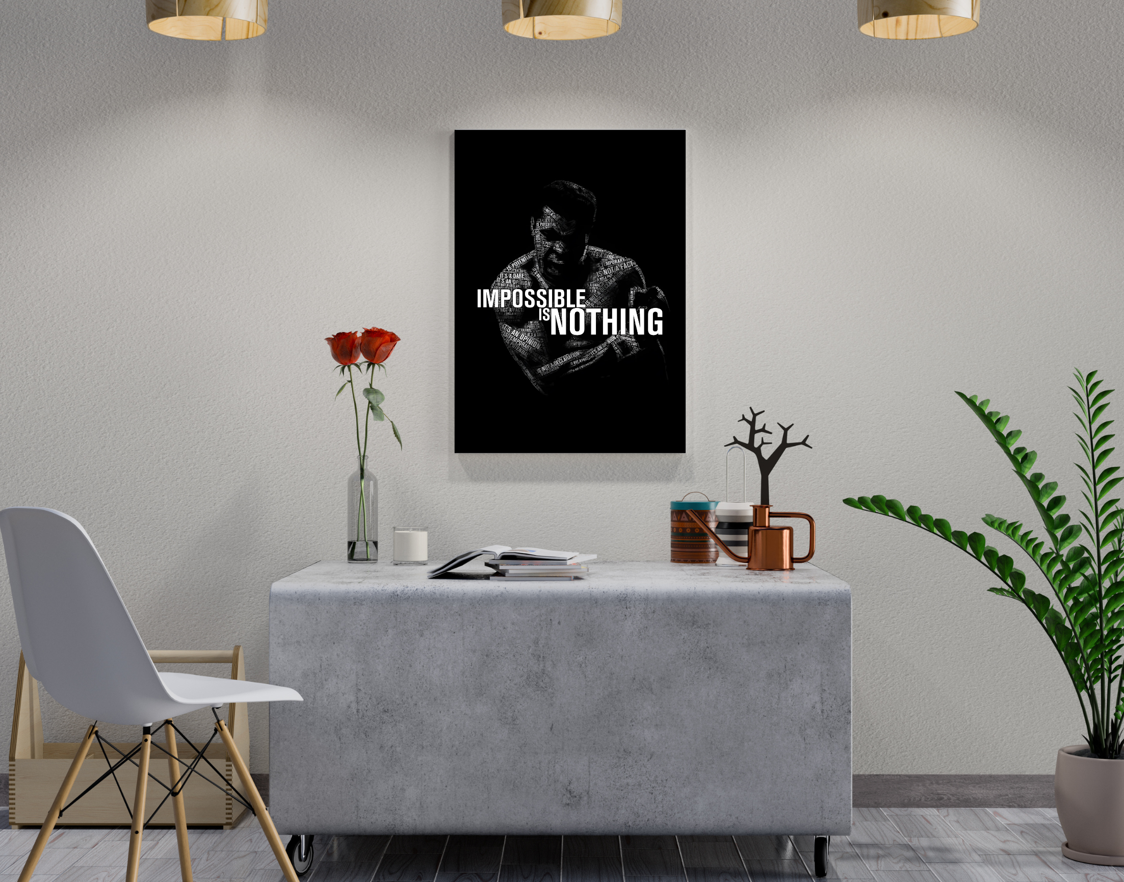 "IMPOSSIBLE IS NOTHING"- Shiny & Sturdy Metallic Poster Art That Pops & Sticks