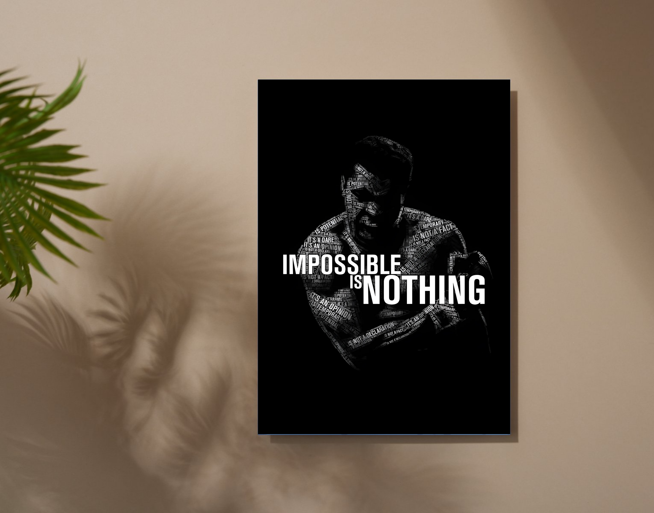 "IMPOSSIBLE IS NOTHING"- Shiny & Sturdy Metallic Poster Art That Pops & Sticks