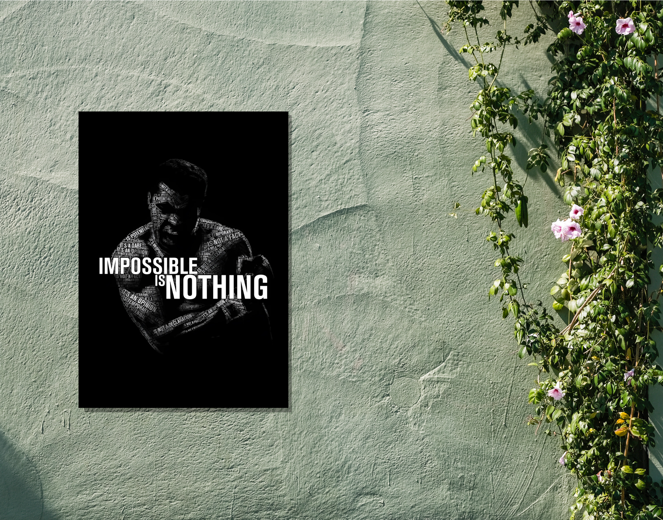 "IMPOSSIBLE IS NOTHING"- Shiny & Sturdy Metallic Poster Art That Pops & Sticks