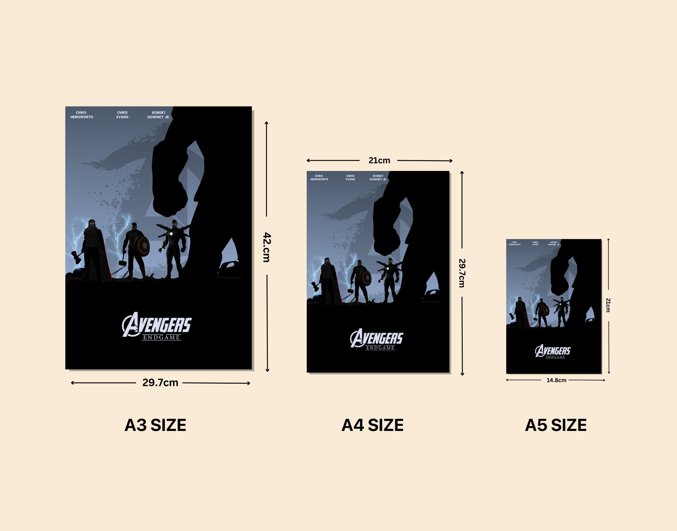 "END GAME : AVENGERS"- Shiny & Sturdy Metallic Poster Art That Pops & Sticks