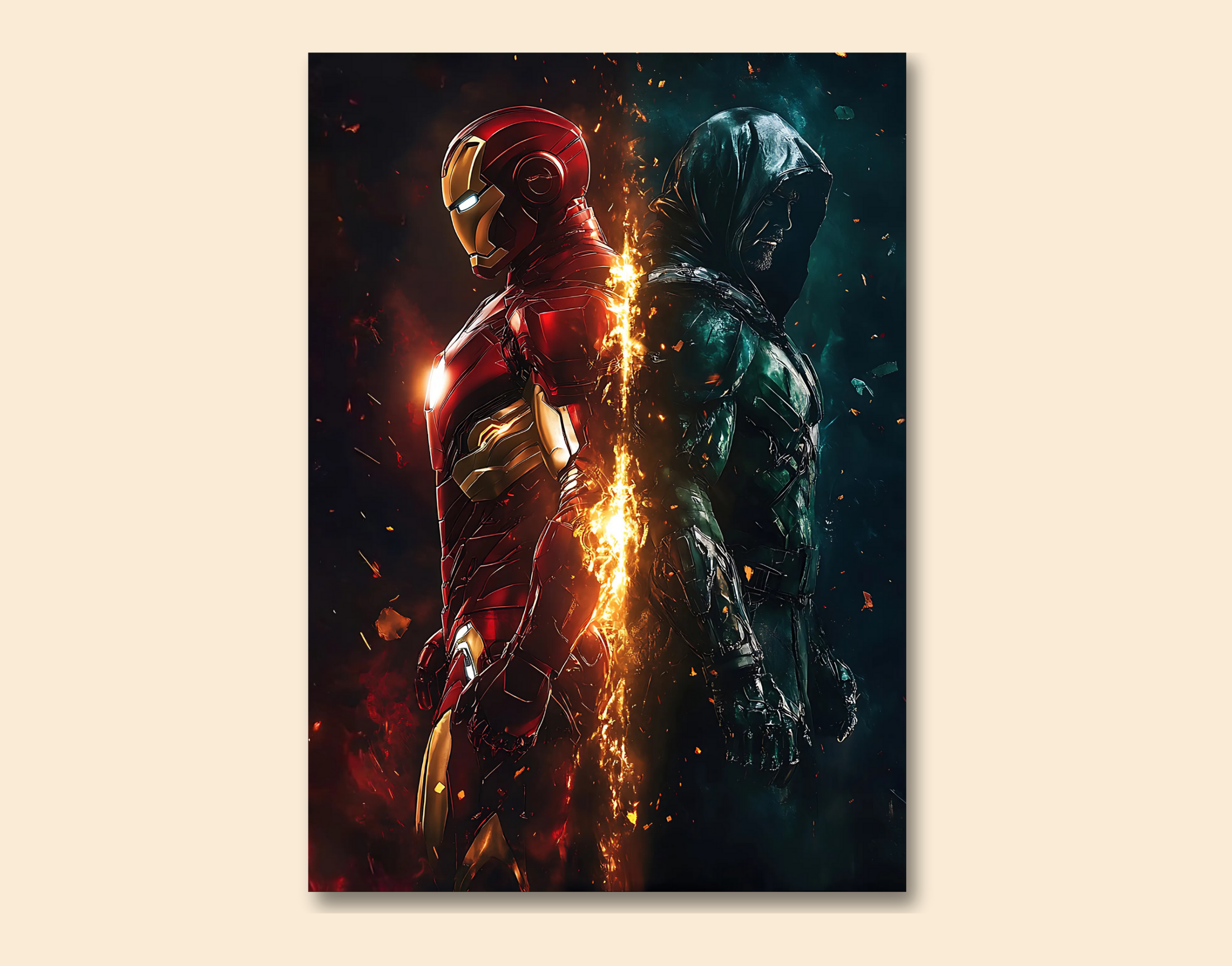 "IRON MAN VS DOCTOR DOOM"- Shiny & Sturdy Metallic Poster Art That Pops & Sticks