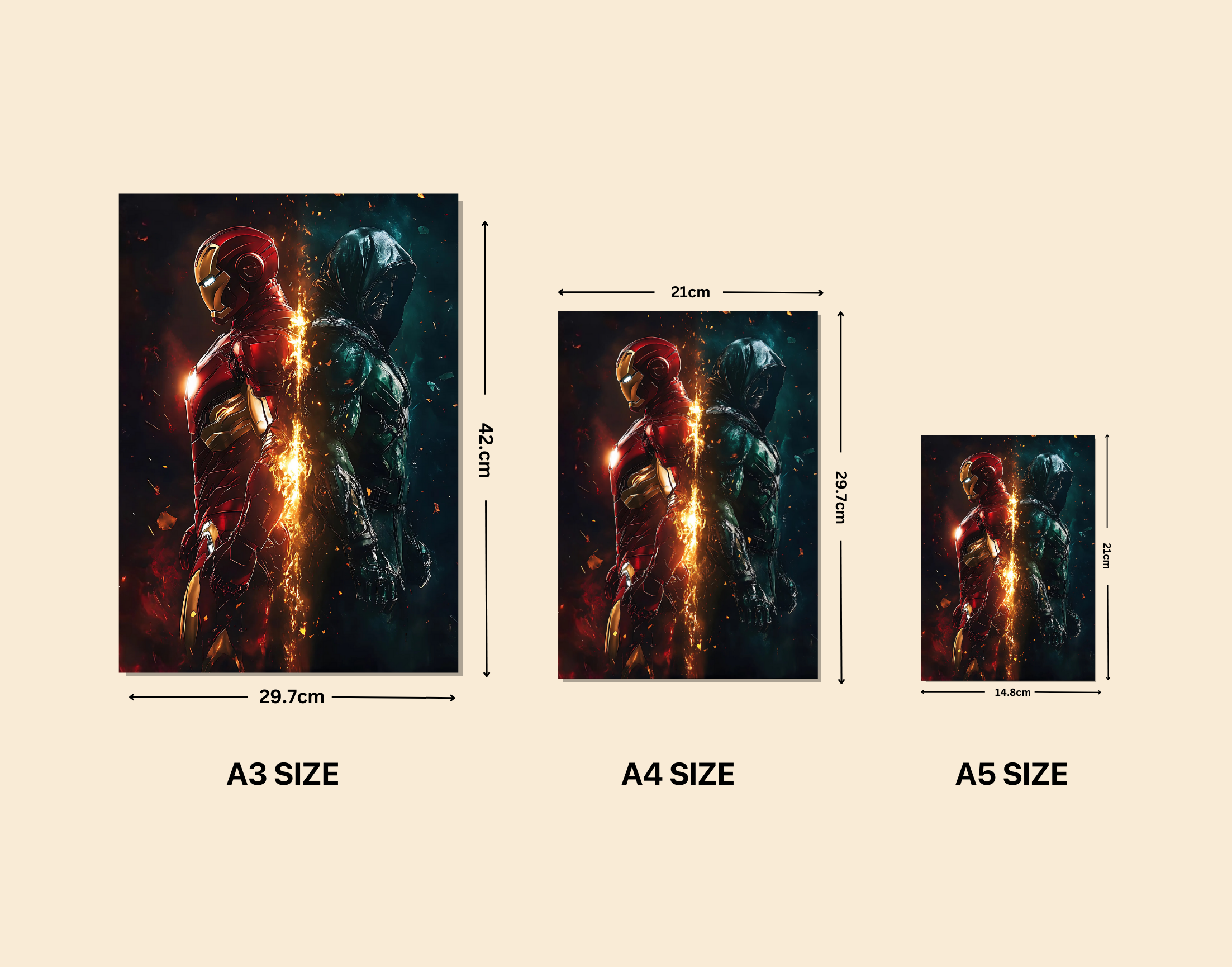 "IRON MAN VS DOCTOR DOOM"- Shiny & Sturdy Metallic Poster Art That Pops & Sticks