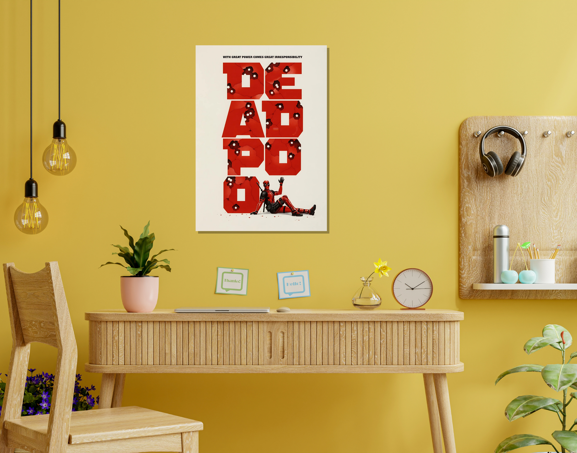 "IRRESPONSIBLE DEADPOOL"- Shiny & Sturdy Metallic Poster Art That Pops & Sticks