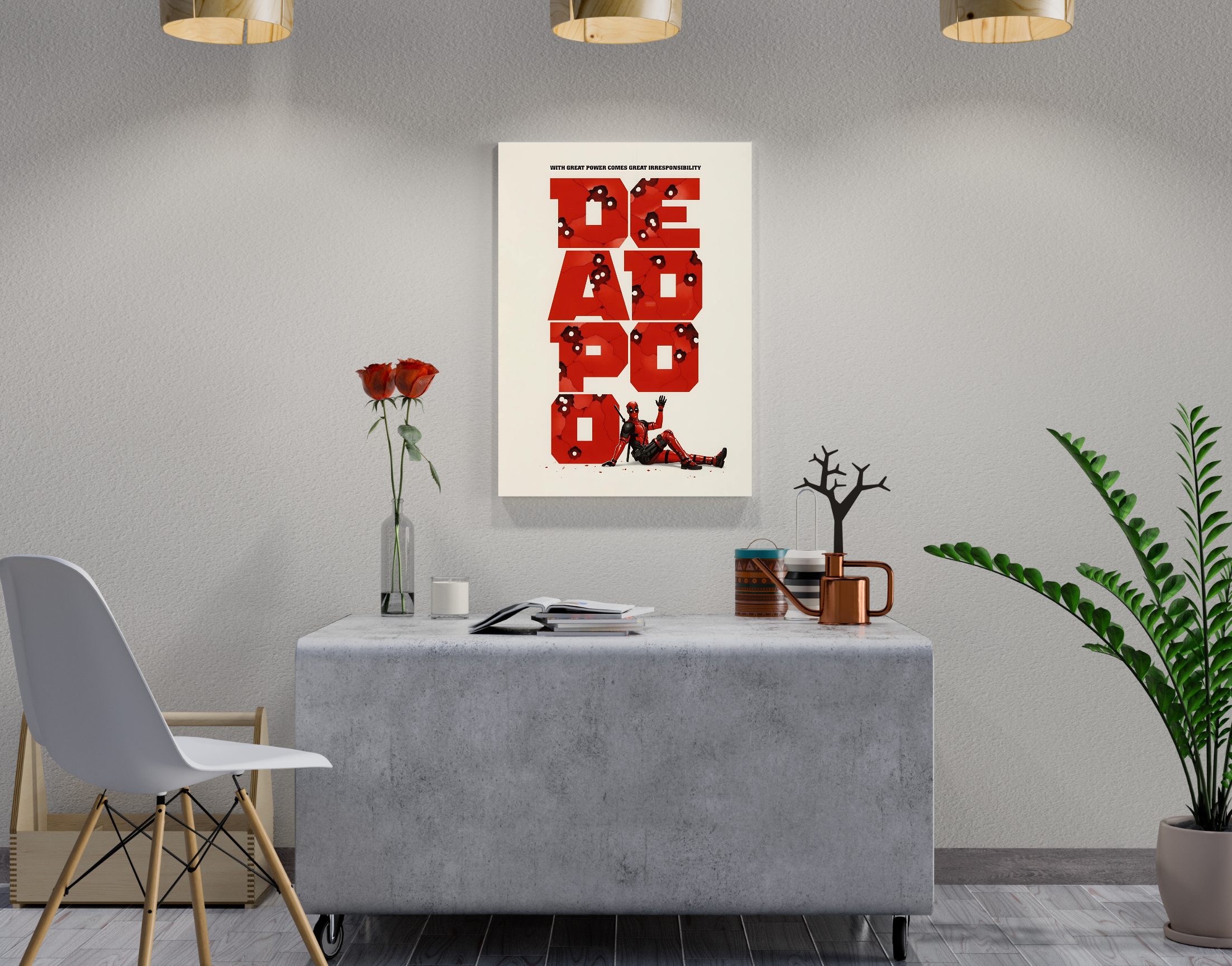 "IRRESPONSIBLE DEADPOOL"- Shiny & Sturdy Metallic Poster Art That Pops & Sticks