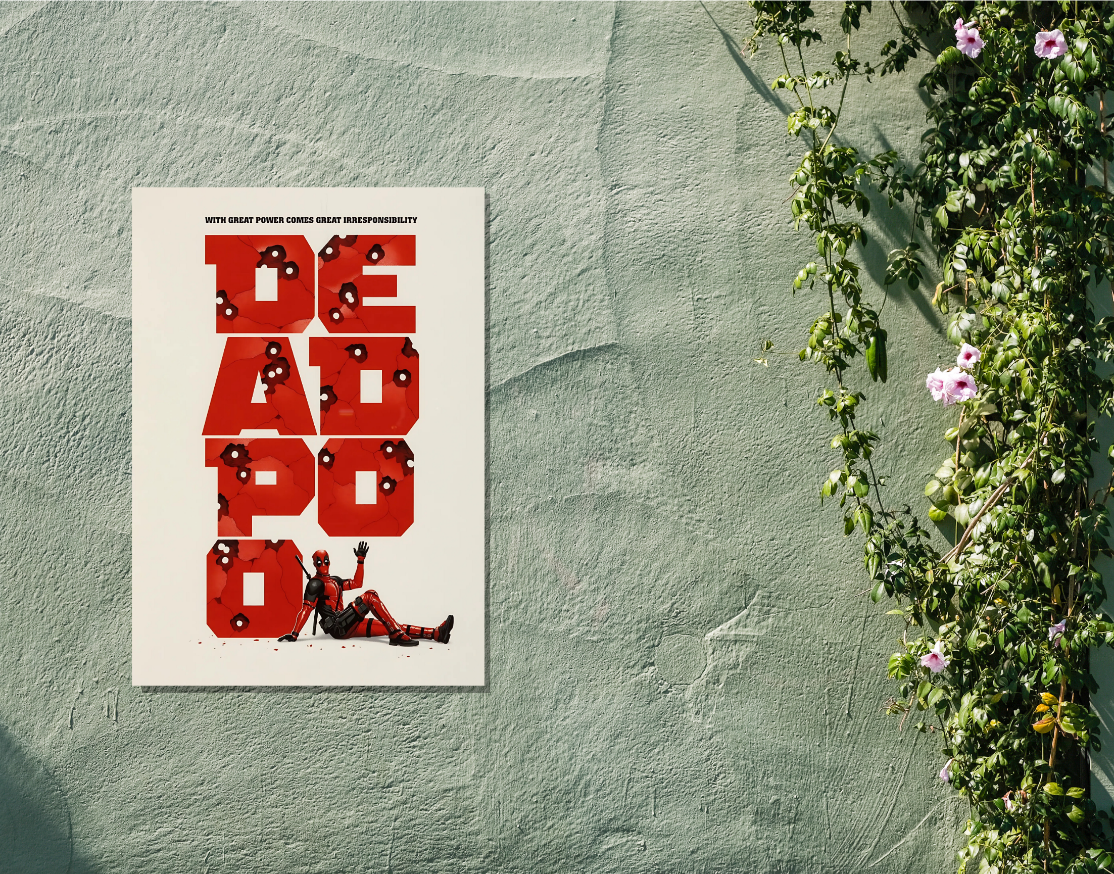 "IRRESPONSIBLE DEADPOOL"- Shiny & Sturdy Metallic Poster Art That Pops & Sticks