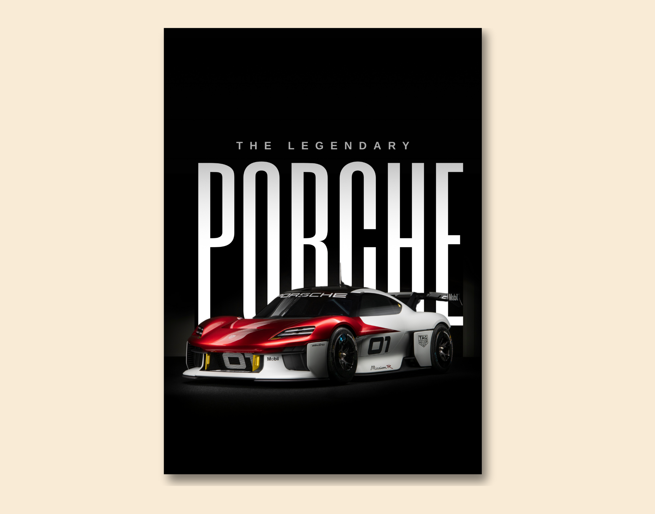 "PORCHE- THE LEGNDARY"- Shiny & Sturdy Metallic Poster Art That Pops & Sticks