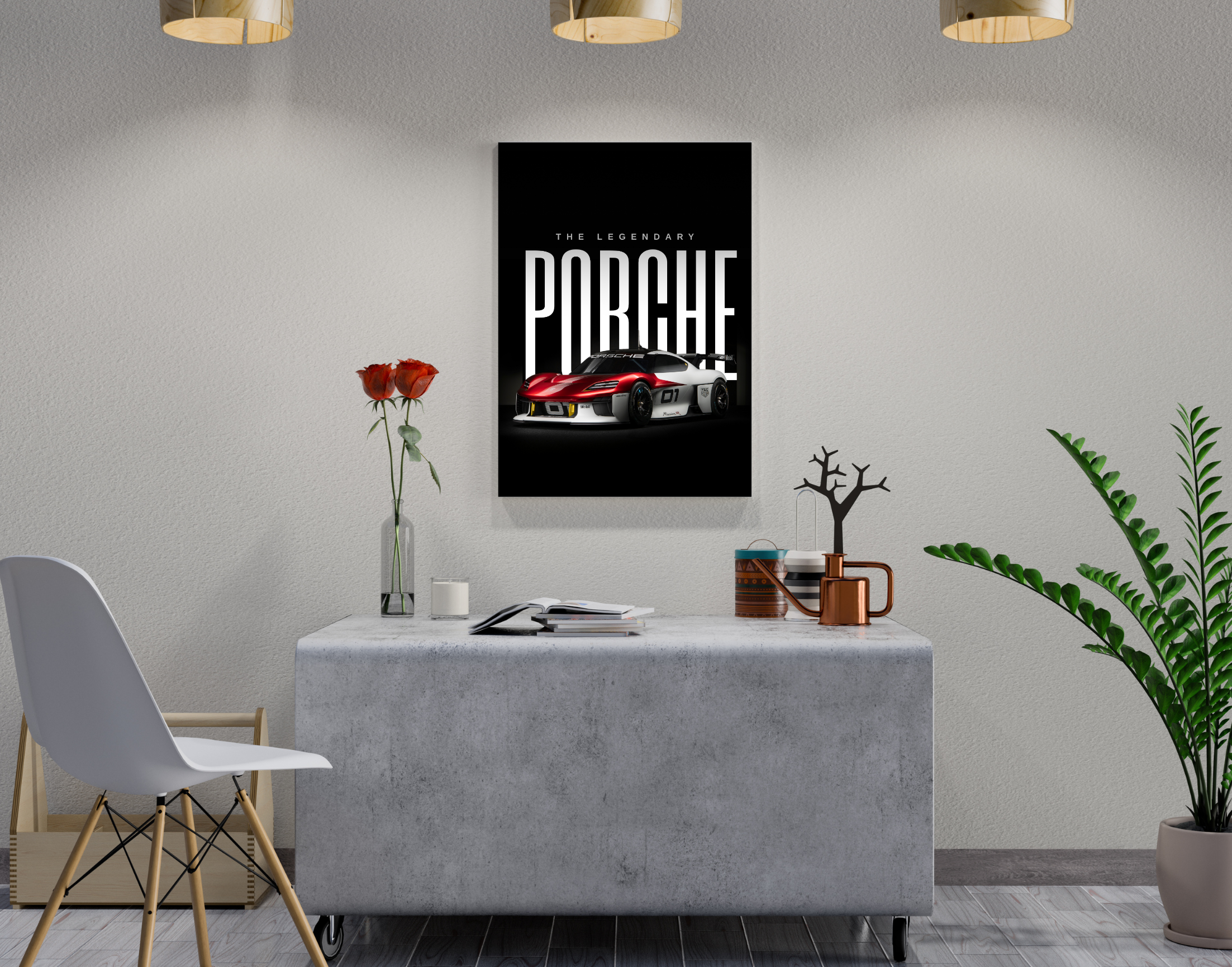 "PORCHE- THE LEGNDARY"- Shiny & Sturdy Metallic Poster Art That Pops & Sticks