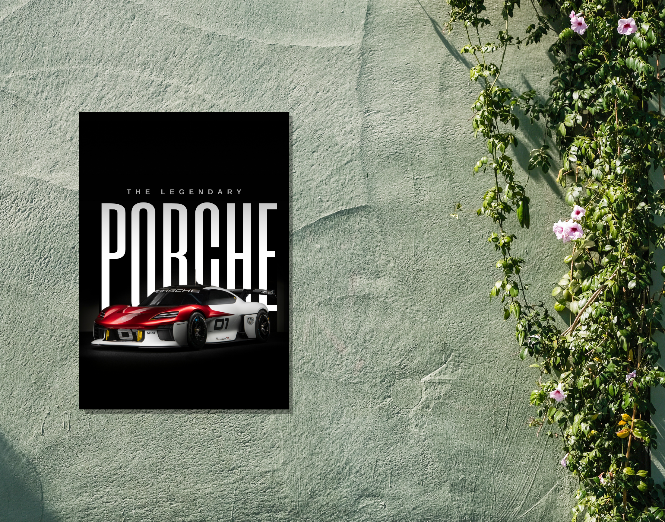 "PORCHE- THE LEGNDARY"- Shiny & Sturdy Metallic Poster Art That Pops & Sticks