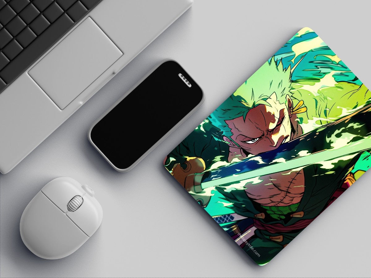 "Roronoa Zoro - In Action" Mousepad Enhance Your Workspace with Style