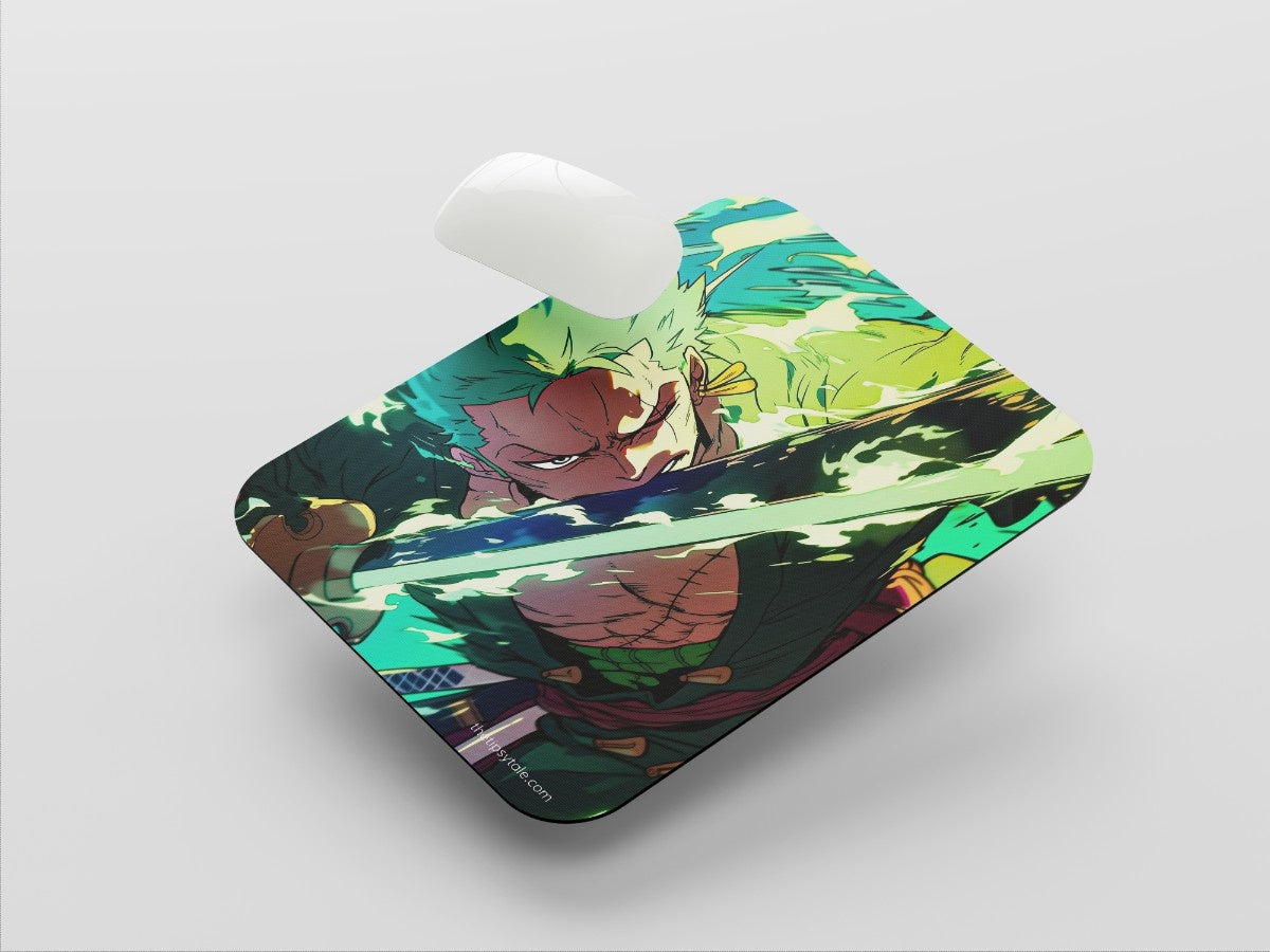 "Roronoa Zoro - In Action" Mousepad Enhance Your Workspace with Style