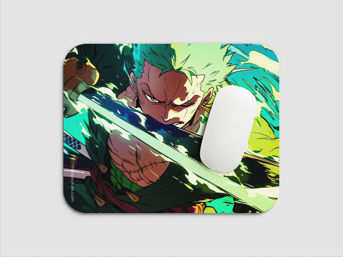 "Roronoa Zoro - In Action" Mousepad Enhance Your Workspace with Style