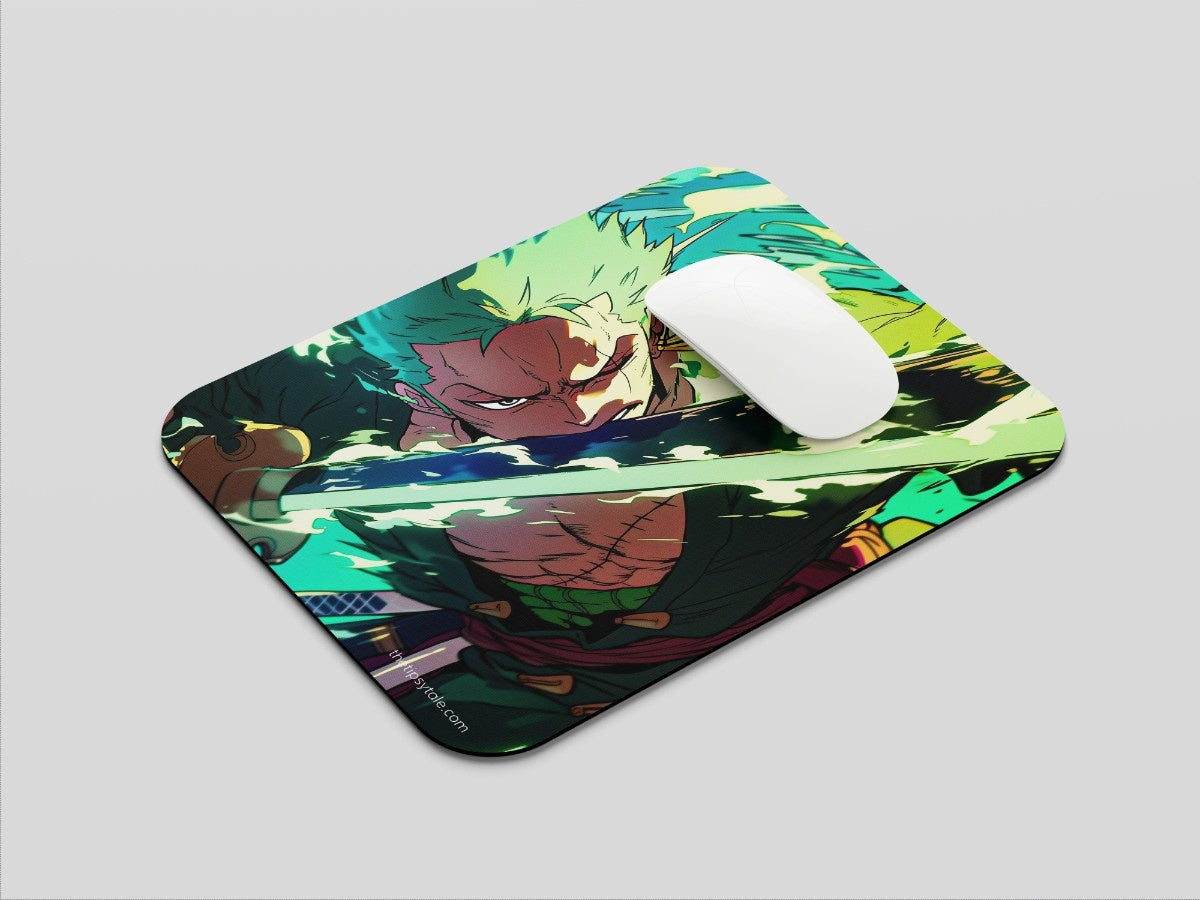 "Roronoa Zoro - In Action" Mousepad Enhance Your Workspace with Style