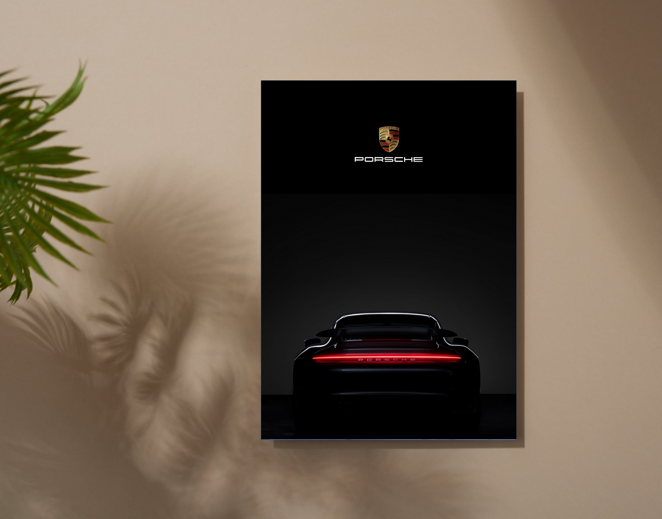 "PORSCHE - BLACK"- Shiny & Sturdy Metallic Poster Art That Pops & Sticks