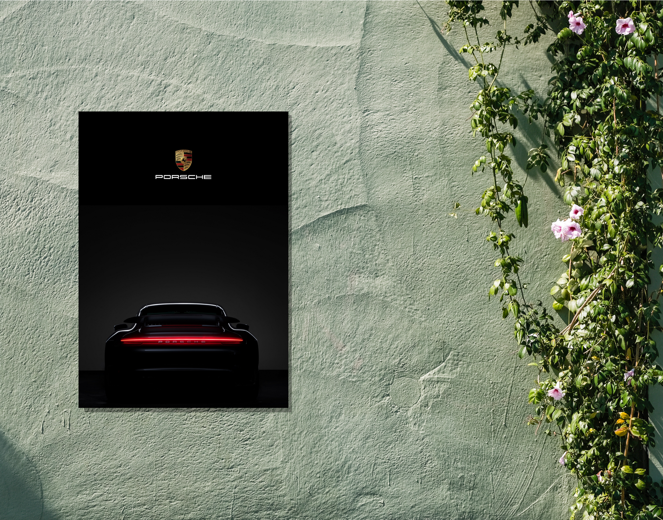 "PORSCHE - BLACK"- Shiny & Sturdy Metallic Poster Art That Pops & Sticks