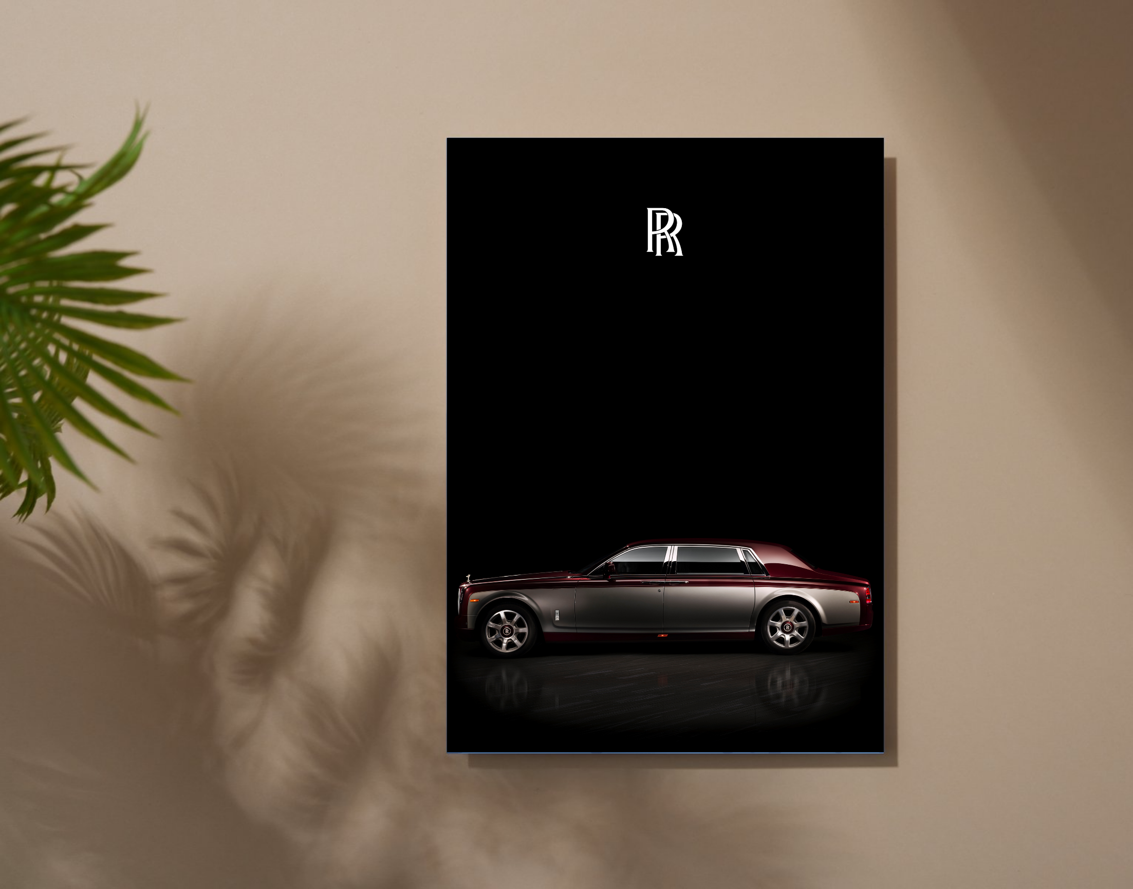 "ROLLS ROYCE- RED BLACK"- Shiny & Sturdy Metallic Poster Art That Pops & Sticks