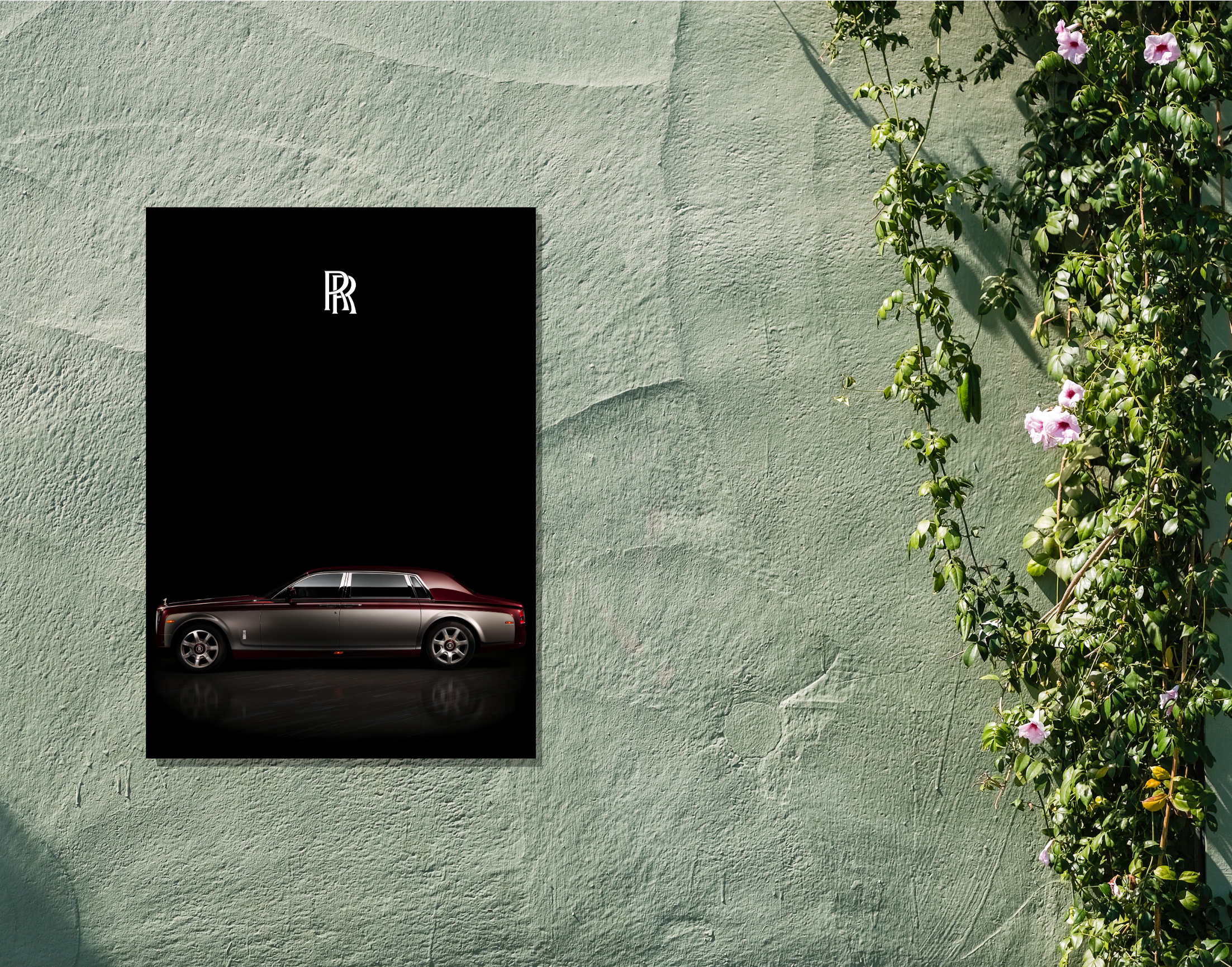 "ROLLS ROYCE- RED BLACK"- Shiny & Sturdy Metallic Poster Art That Pops & Sticks