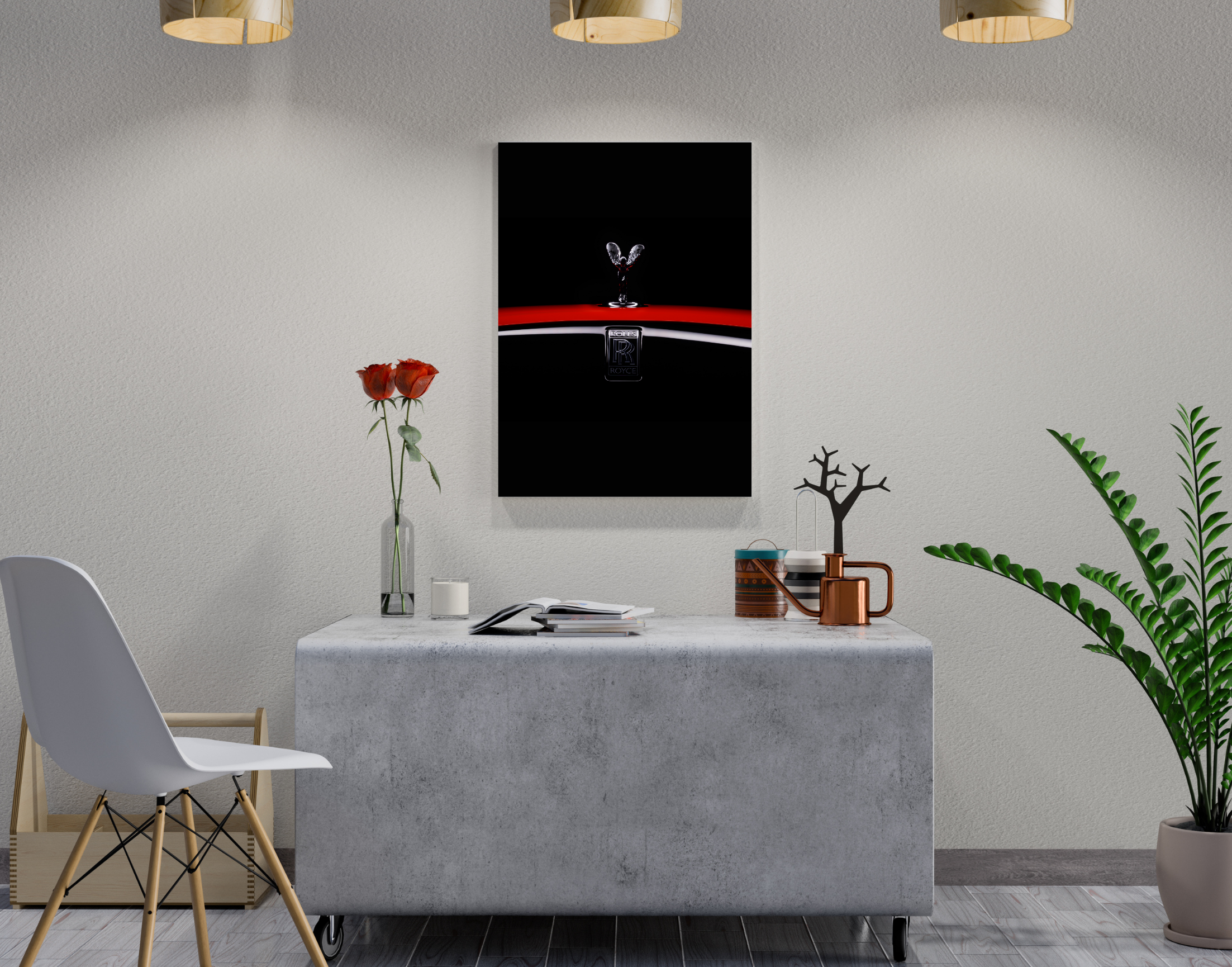 "ROLLS ROYCE- EMBLEM"- Shiny & Sturdy Metallic Poster Art That Pops & Sticks