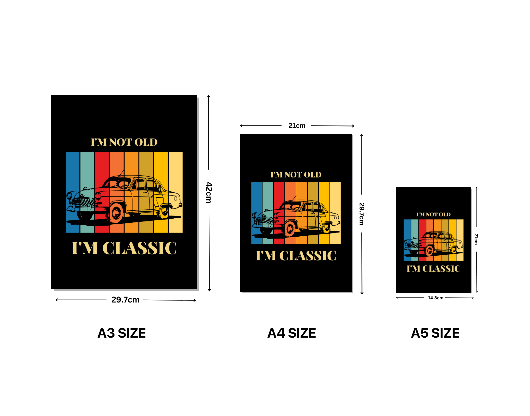 "I AM NOT OLD I AM CLASSIC- CAR LOVER"- Shiny & Sturdy Metallic Poster Art That Pops & Sticks (Literally!)