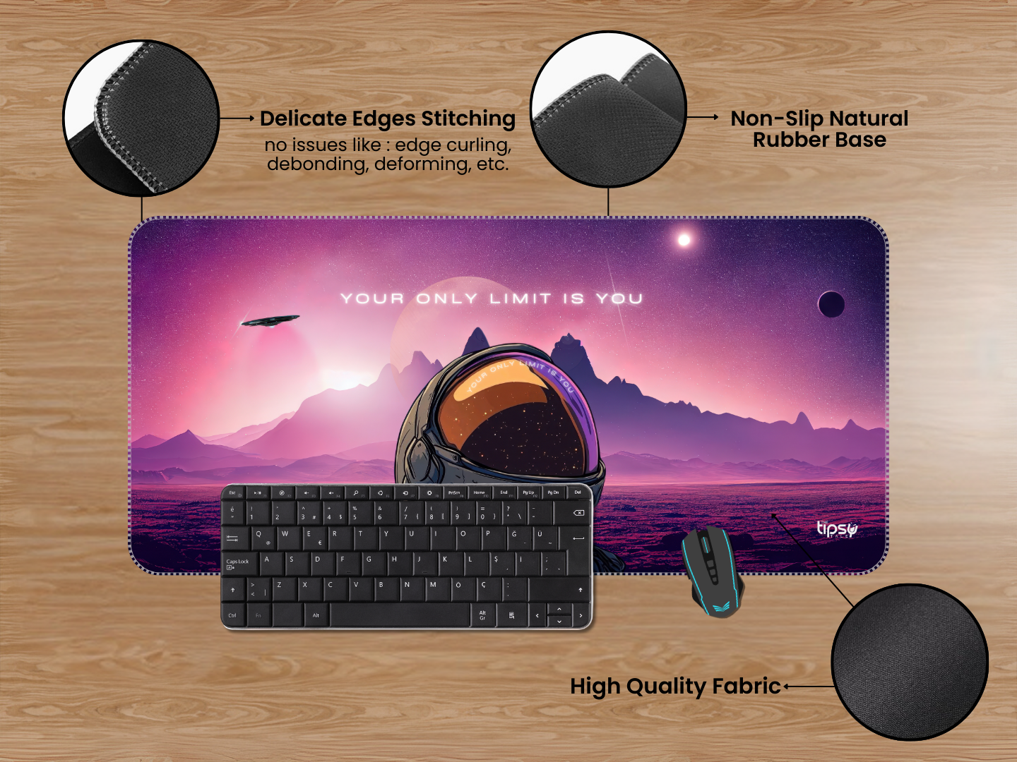 "YOUR ONLY LIMIT IS YOU- SPACE EDITION" Gaming Mousepad Elevate Your Gaming Experience